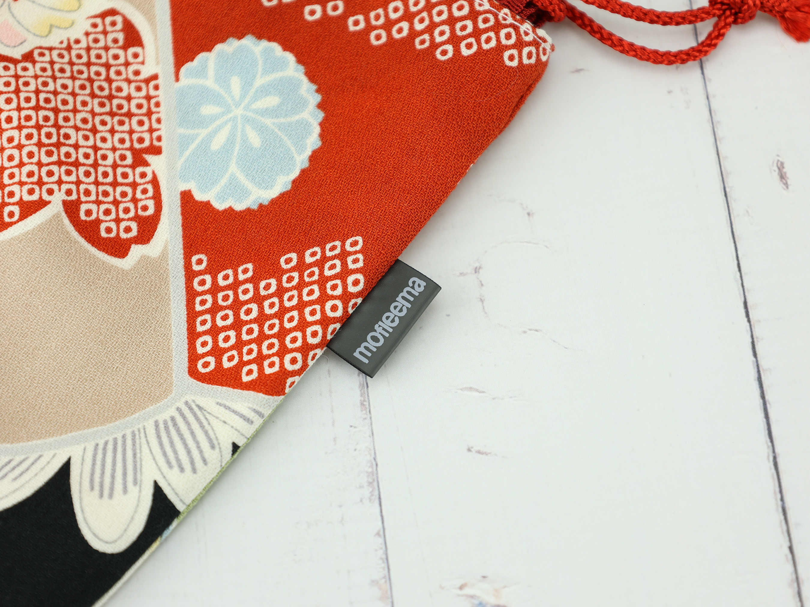 Japanese Patchwork Pouch – Sakura & Plum Floral Drawstring Bag