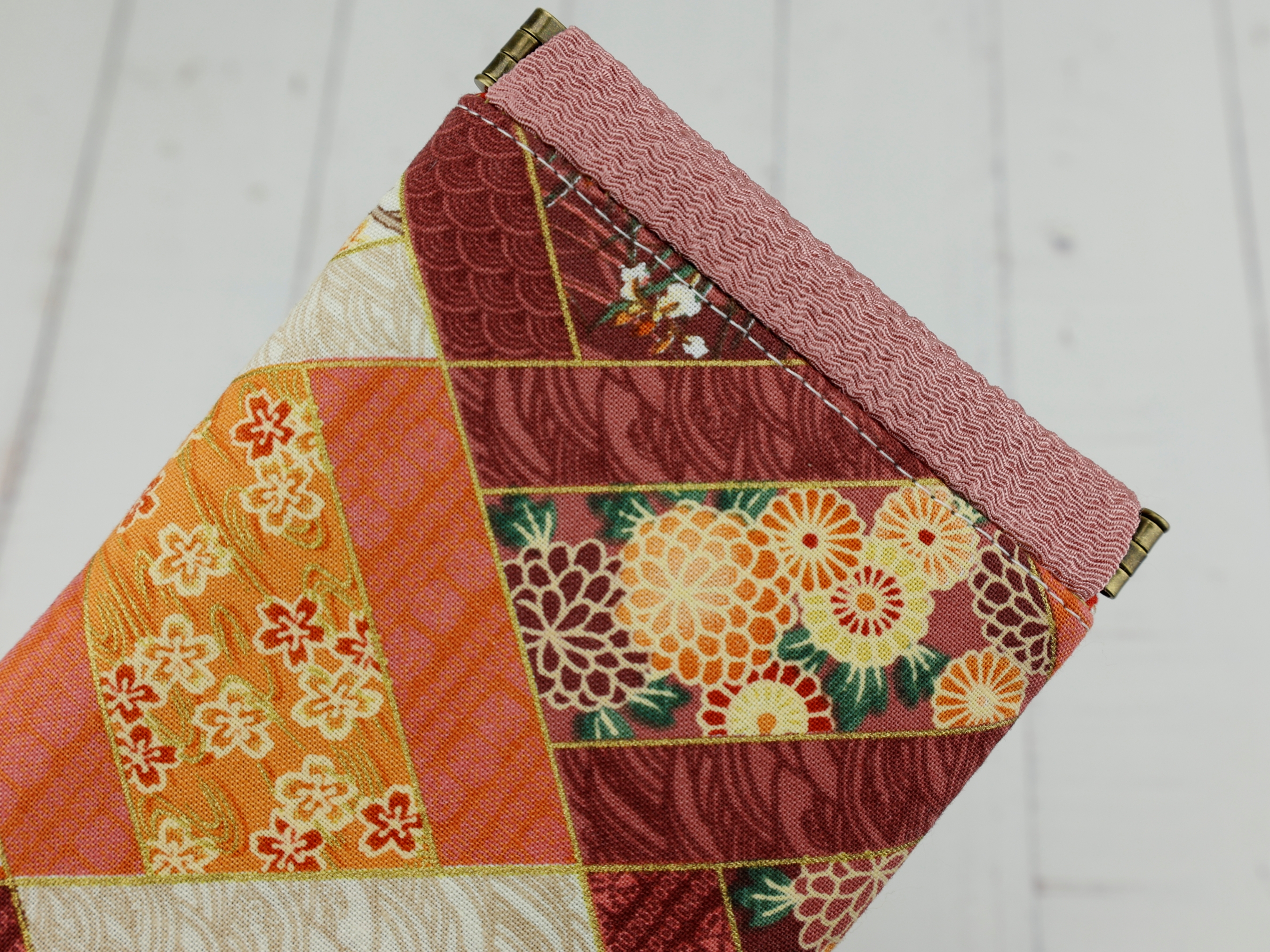 Floral Glasses Case: Padded Fabric Sleeve, Japanese Kimono Print