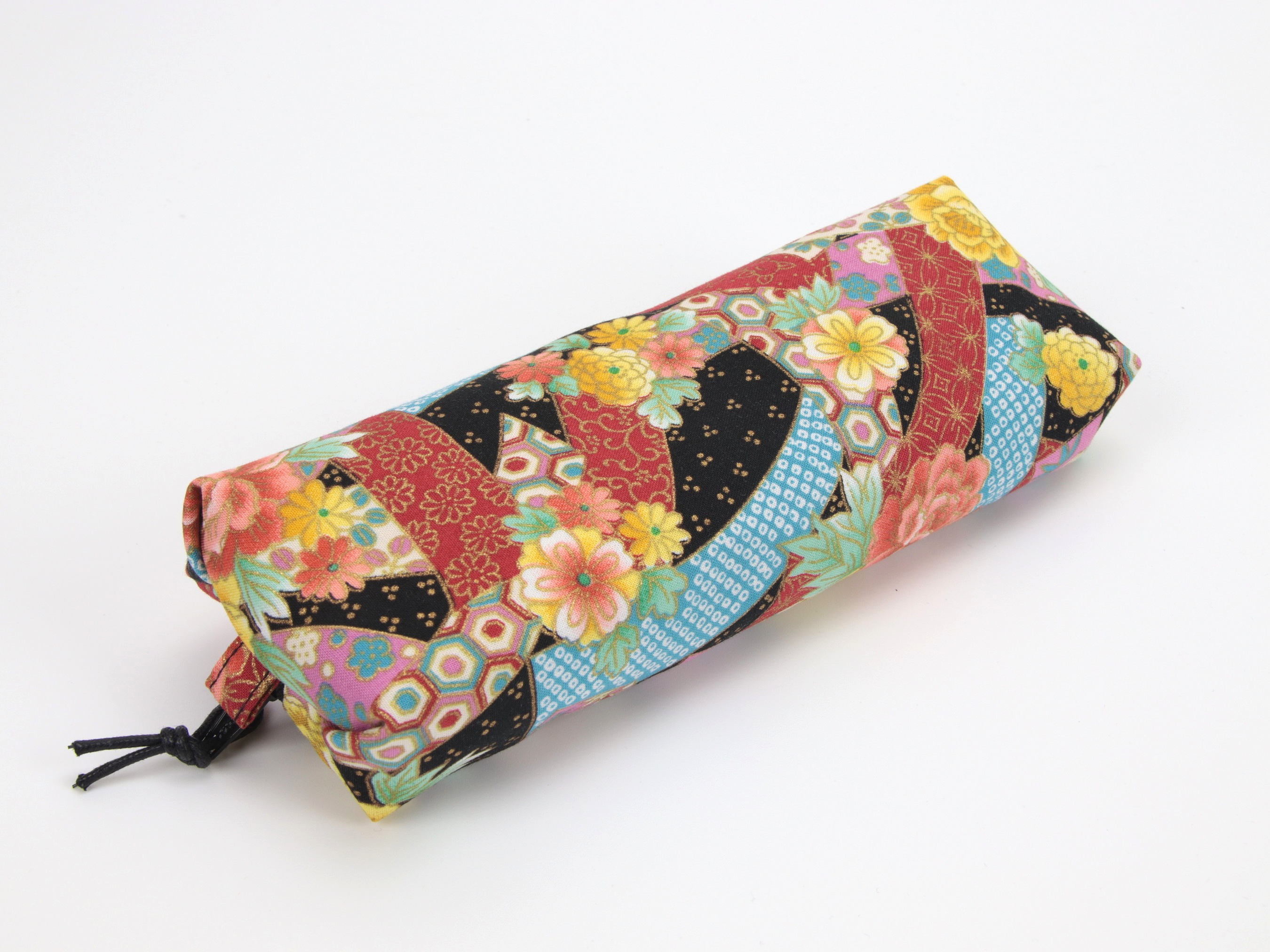 Kimono Pencil Cases, Pen Holder, Chrysanthemum Peony Black
