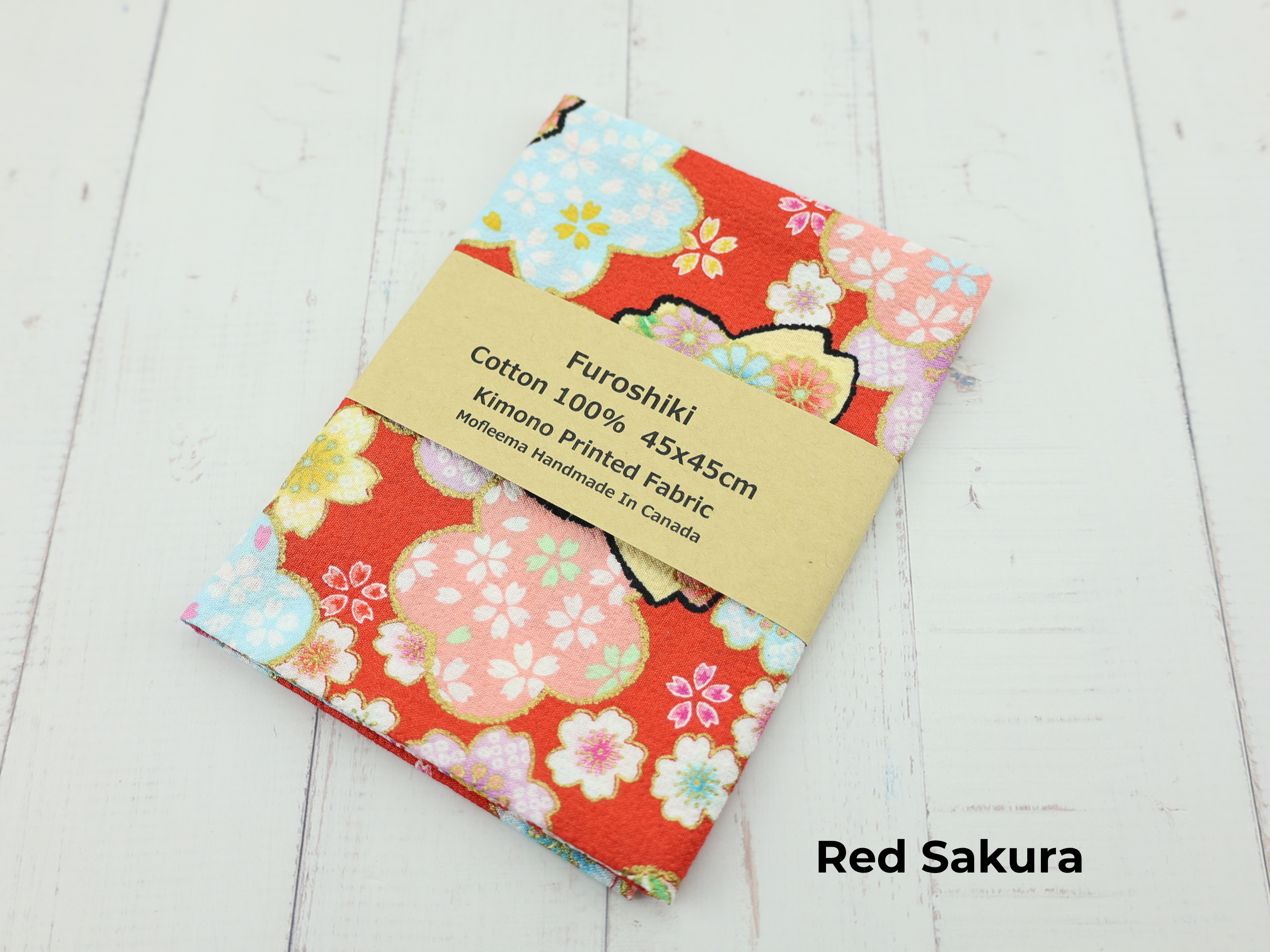 45cm Japanese Furoshiki Wrap – Choose Your Favorite Kimono Prints, 100% Cotton Cloth, Handmade in Canada