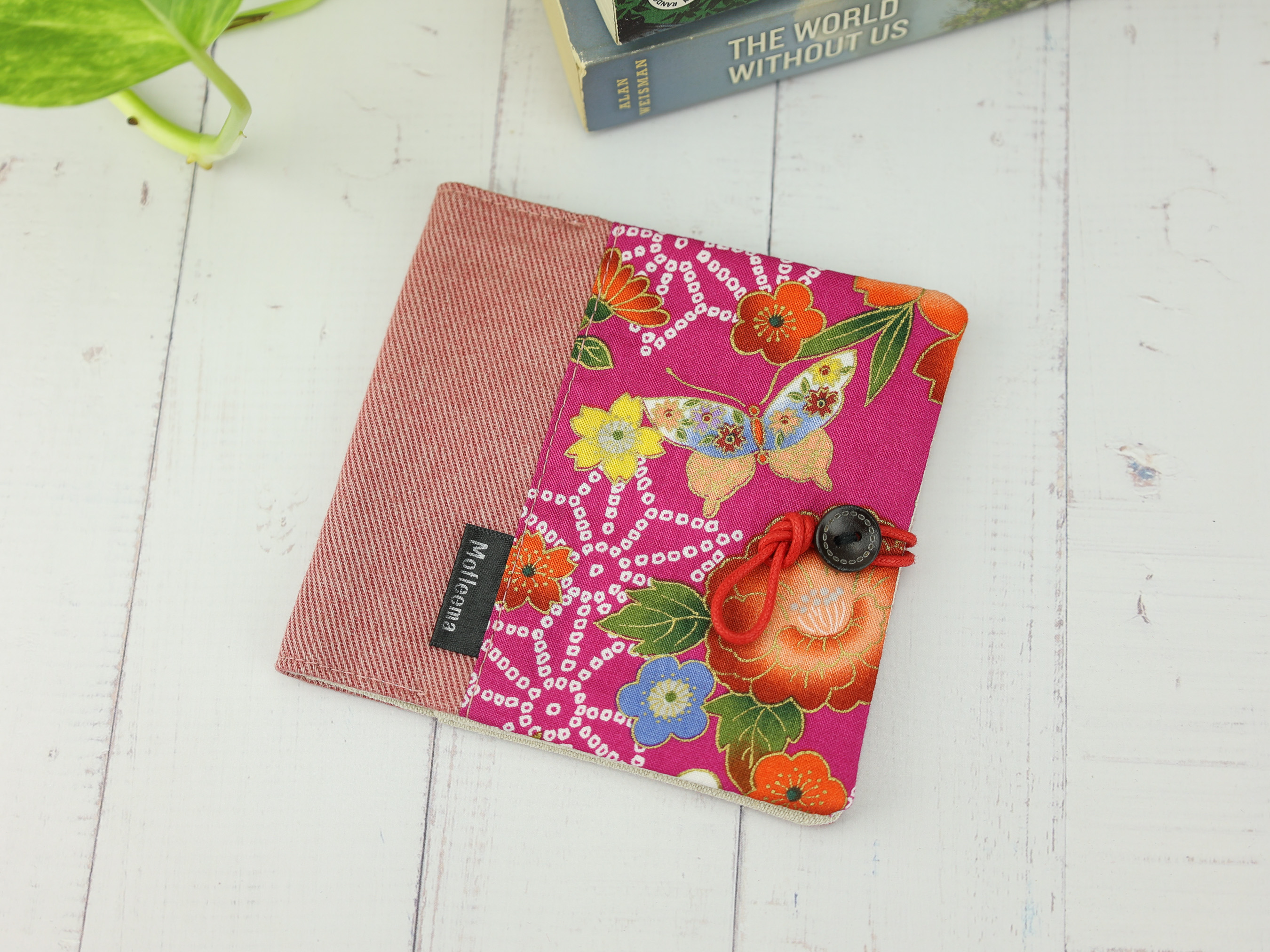 Butterfly & Floral Pad Holder – Japanese Pink Fabric Pouch for Period Pads and Liners
