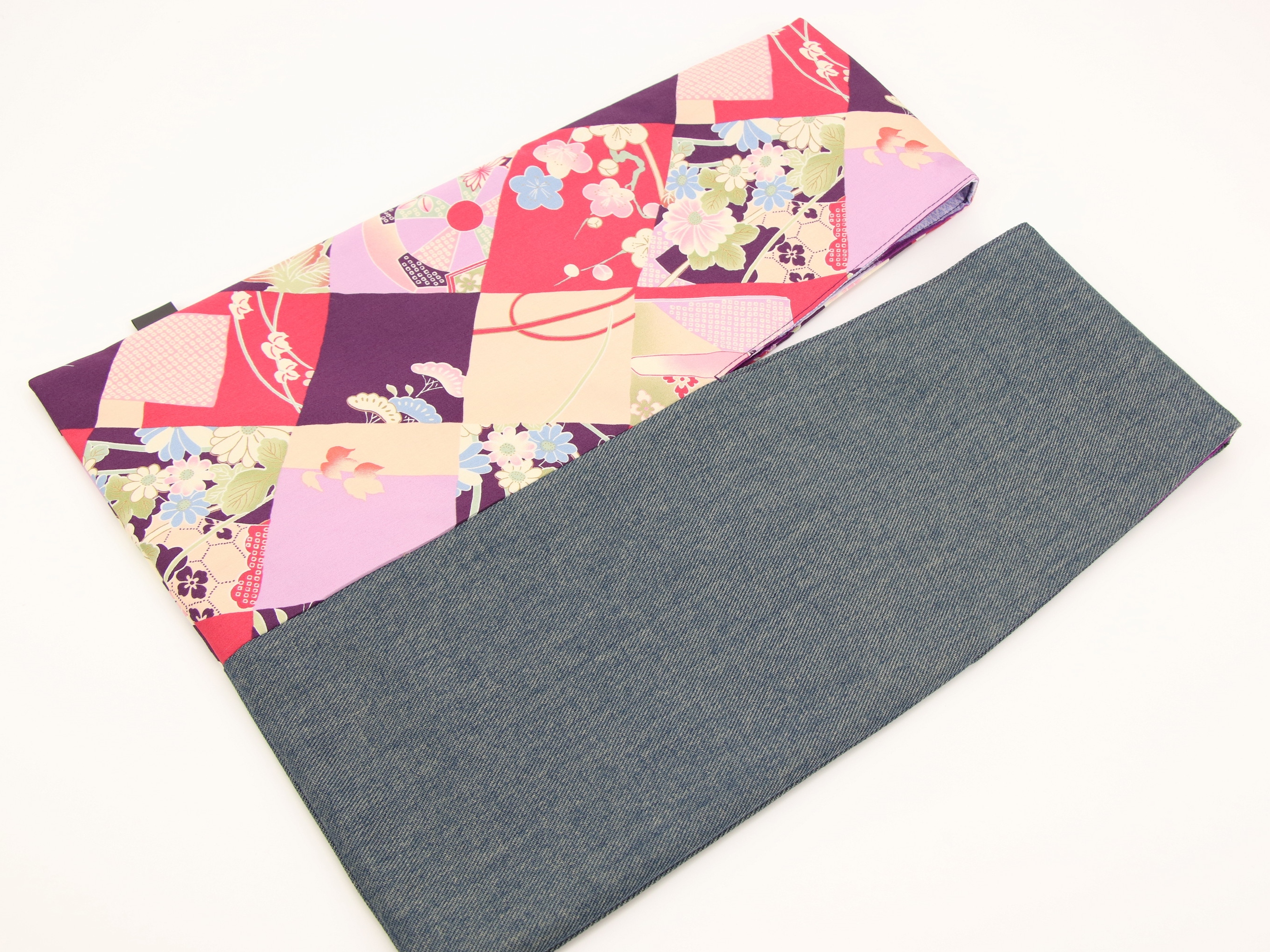 Japanese wrist bag, Knot bag, Gift for Mom, Flowers Purple