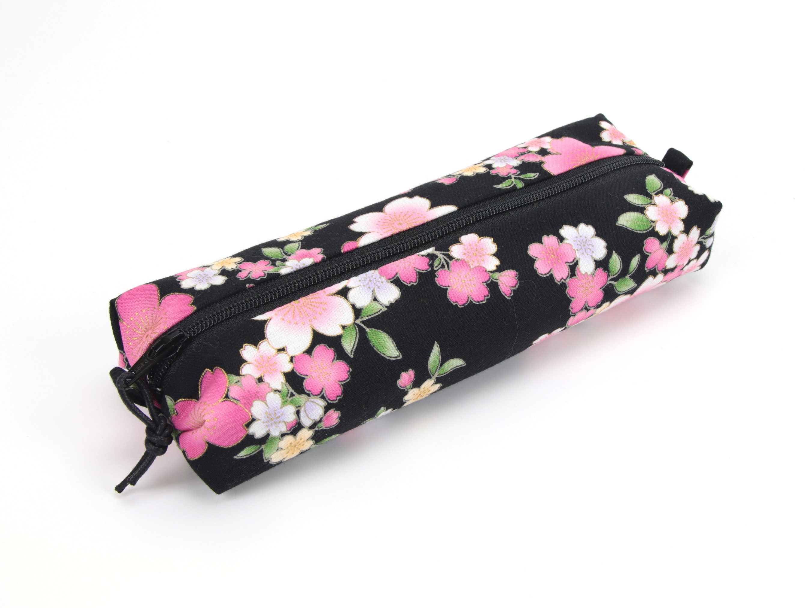 Handmade Cotton Pen Case: Cherry Blossoms Pencil Pouch
