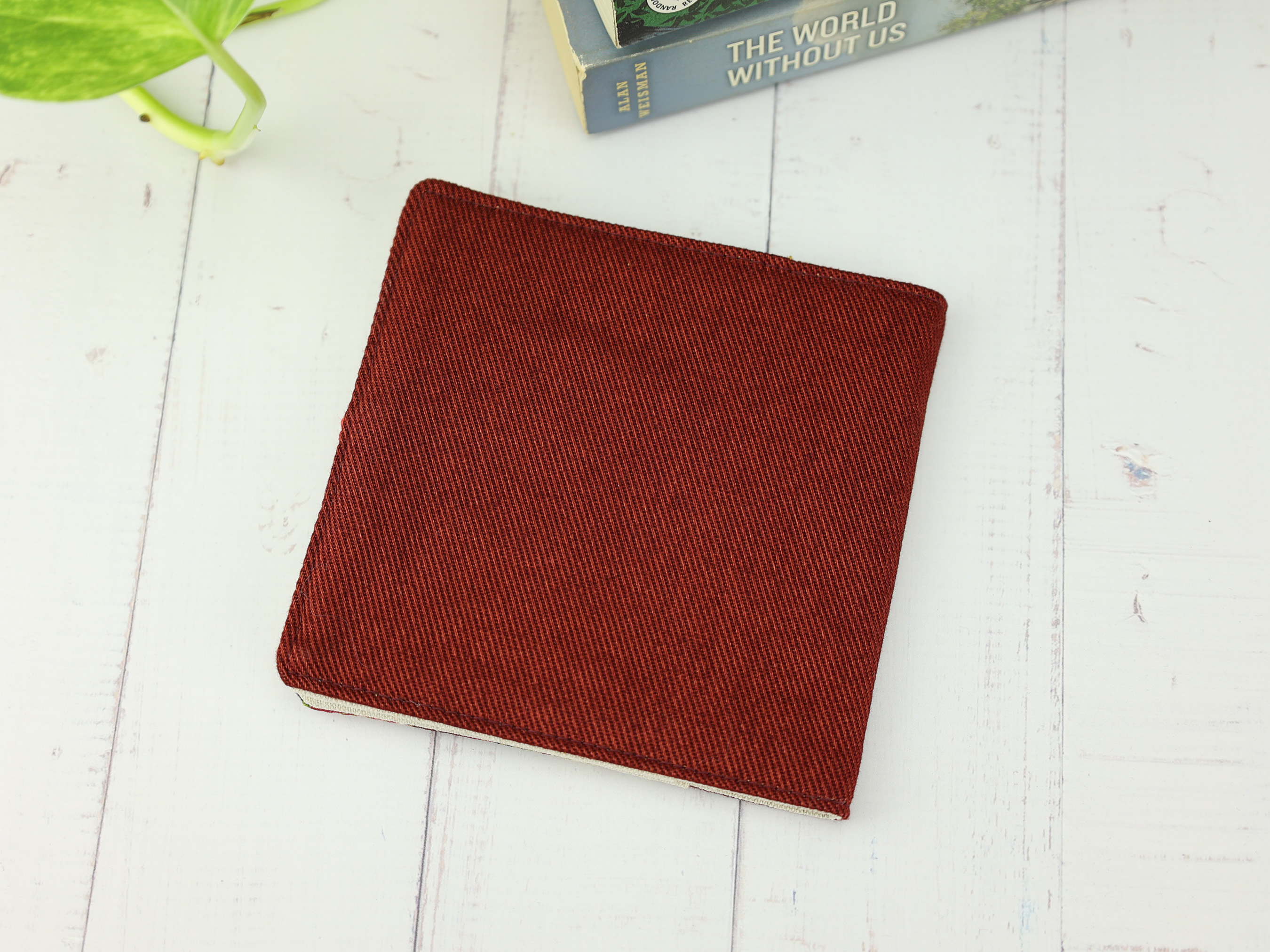 Japanese Seigaiha Pad Holder – Red and Gold Wave Pattern Pouch with Button & Cord Closure