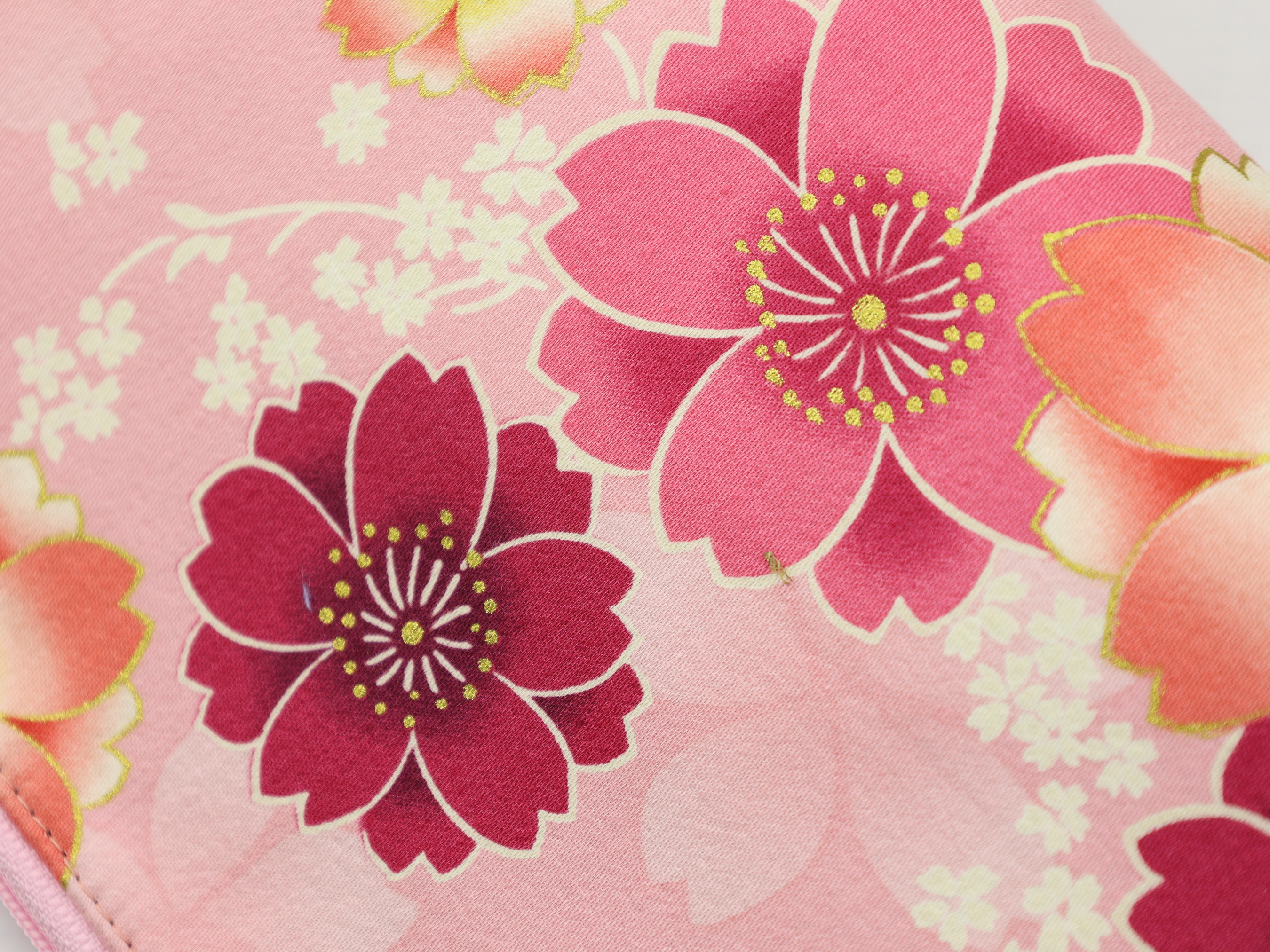 Cherry Blossom and Butterfly Zipper Pouch – Pink Sakura Floral Makeup Bag, Japanese Gift Idea