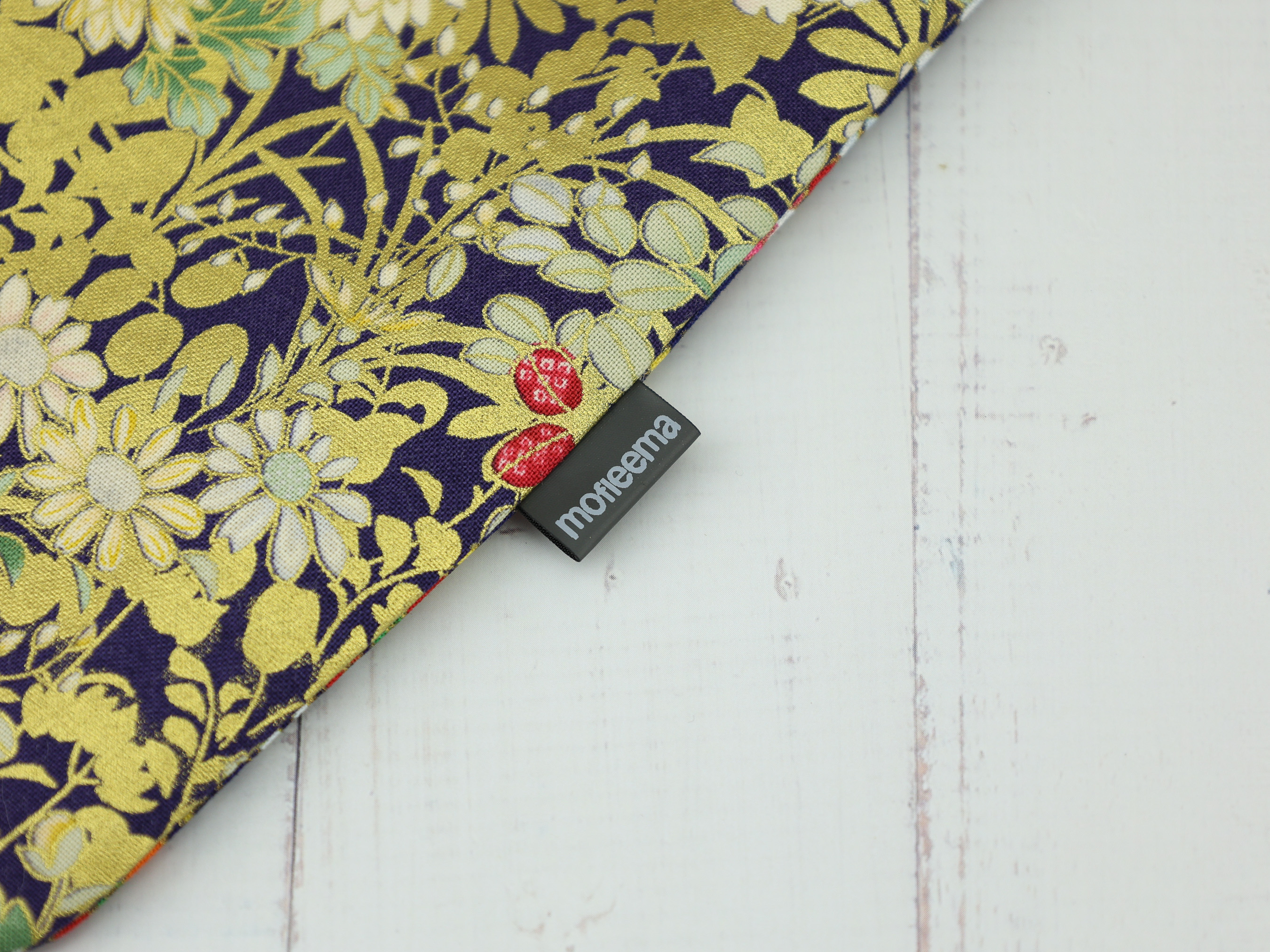 Peony Kinchaku Pouch, Japanese Floral Drawstring Bag, Gold Accents, Handmade Gift Bag