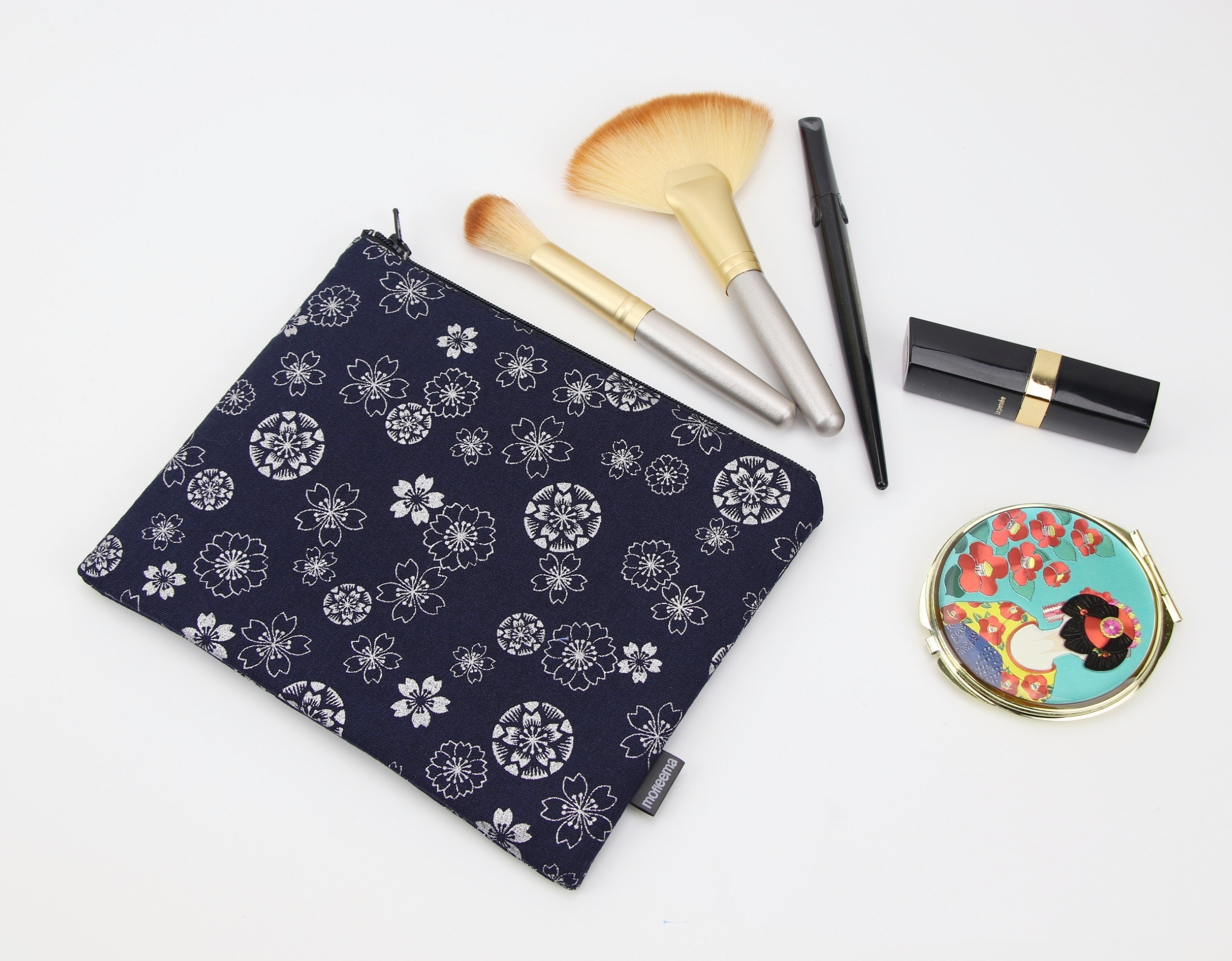 Cherry Blossom Cosmetic Pouch: Japanese Kimono Fabric