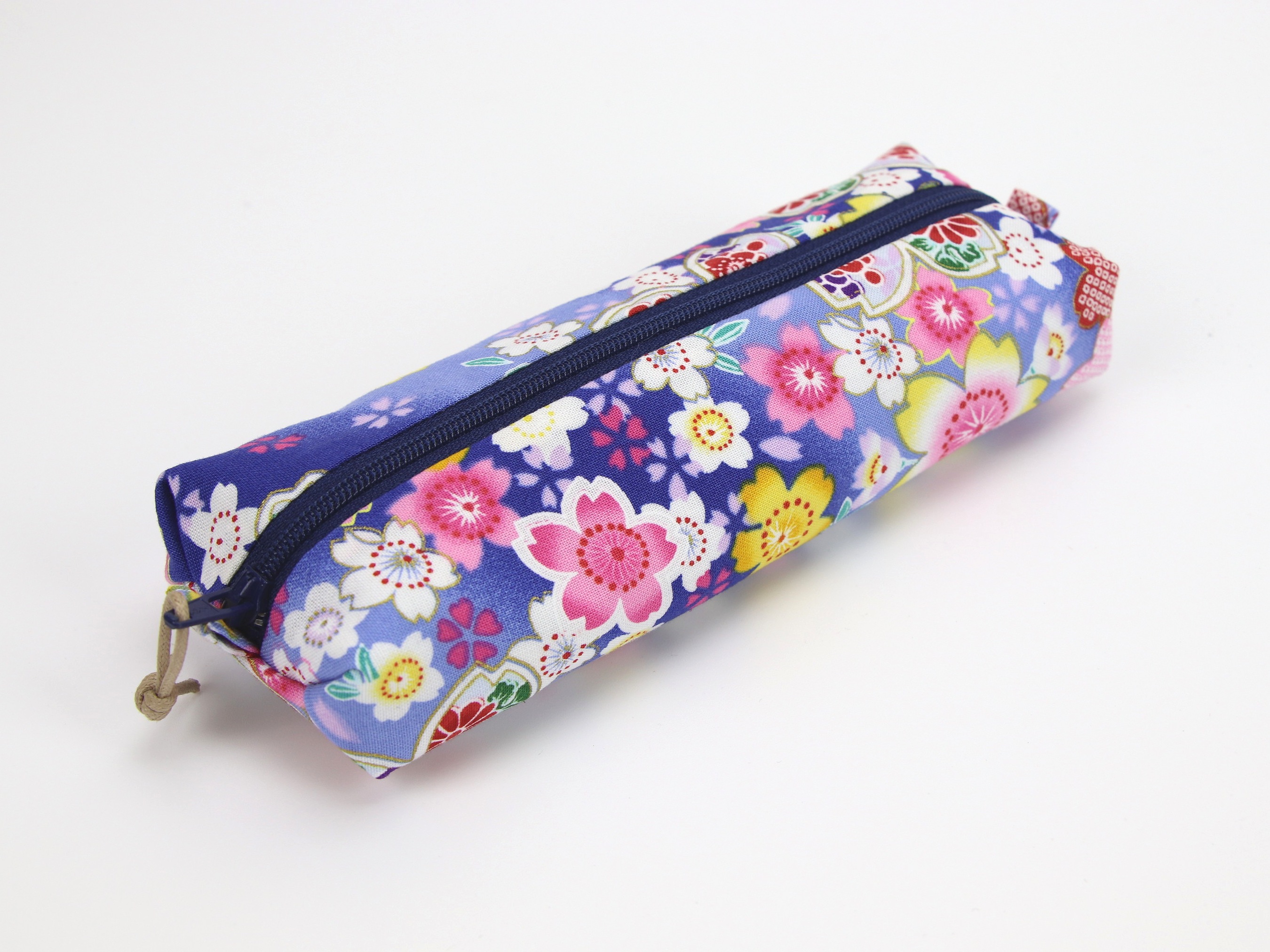 Gift For Mom Pen Holder, Fabric Pen Case, Unique Pencil Case, Cherry Blossoms Blue