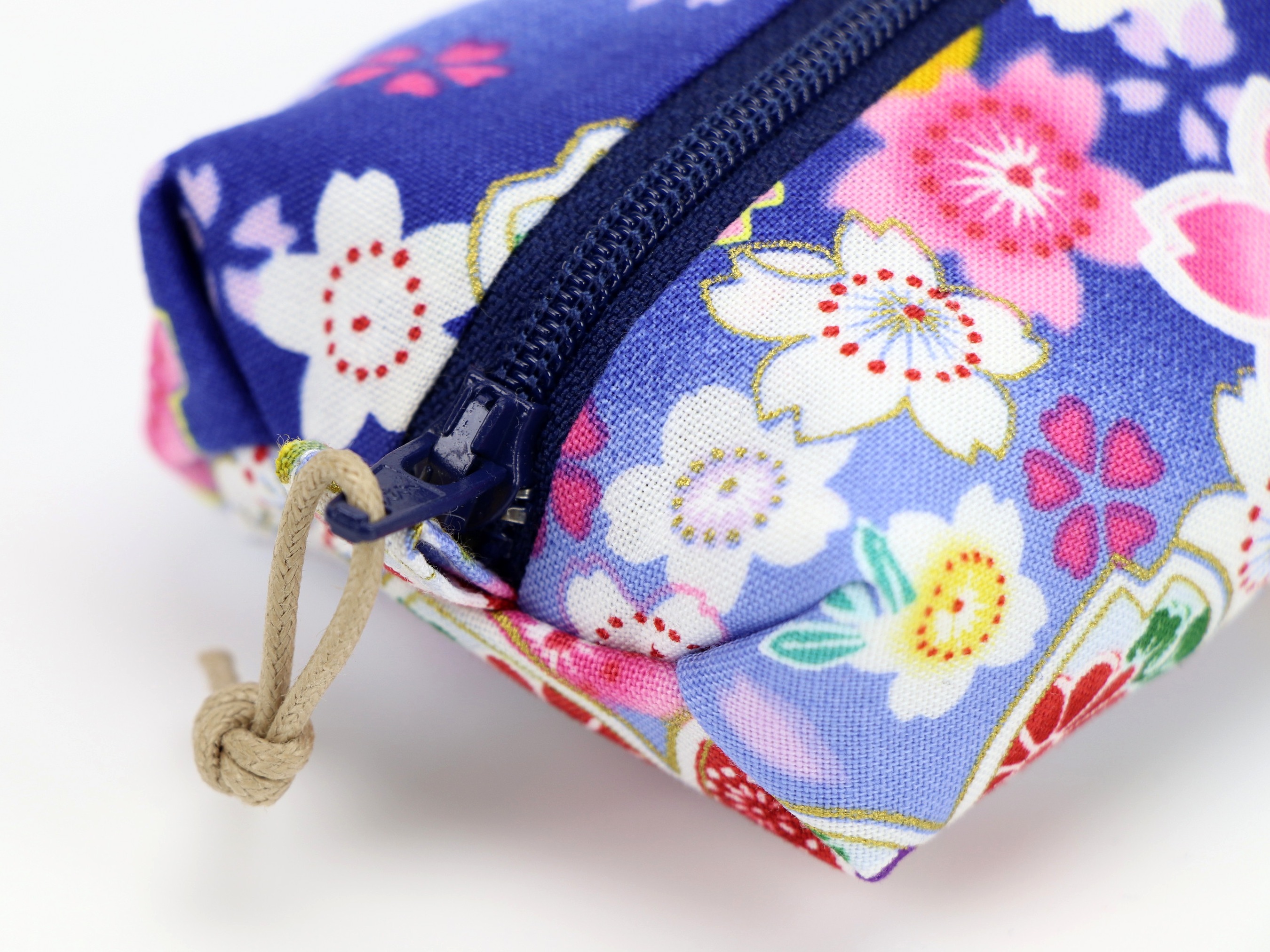 Gift For Mom Pen Holder, Fabric Pen Case, Unique Pencil Case, Cherry Blossoms Blue