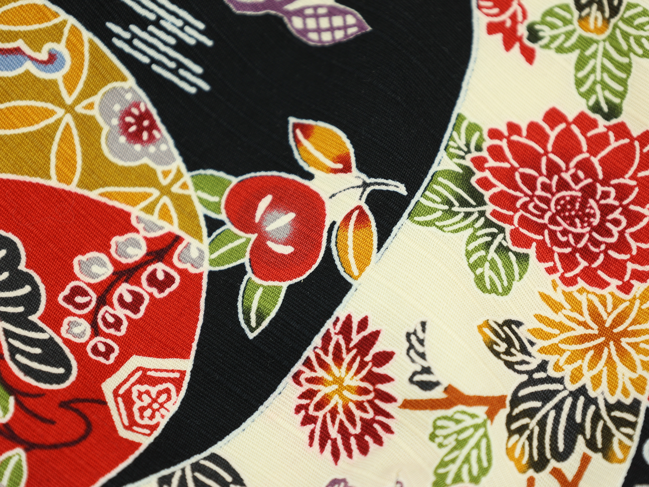 Japanese Retro Motif Pouch – Colorful Drawstring Bag with Kimono Pattern