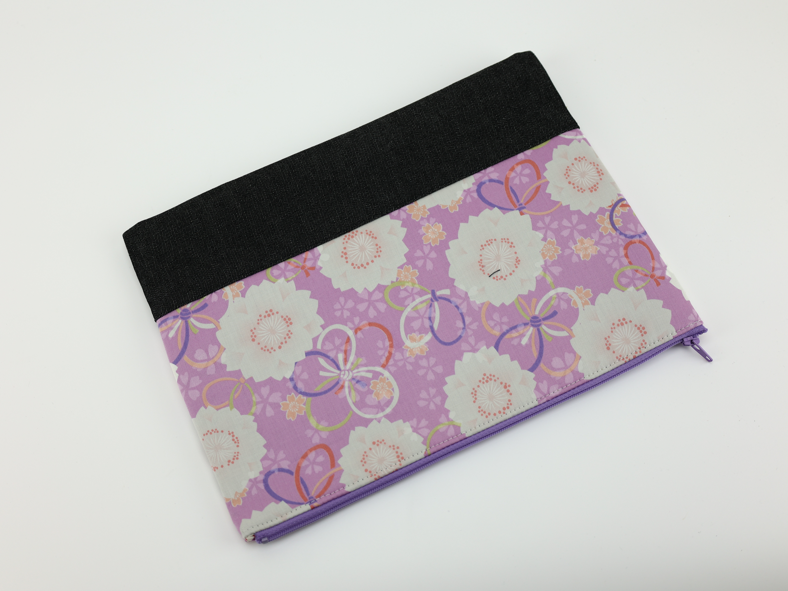 Kimono Cosmetic Bag: Large Sakura Cherry Blossom Travel Pouch