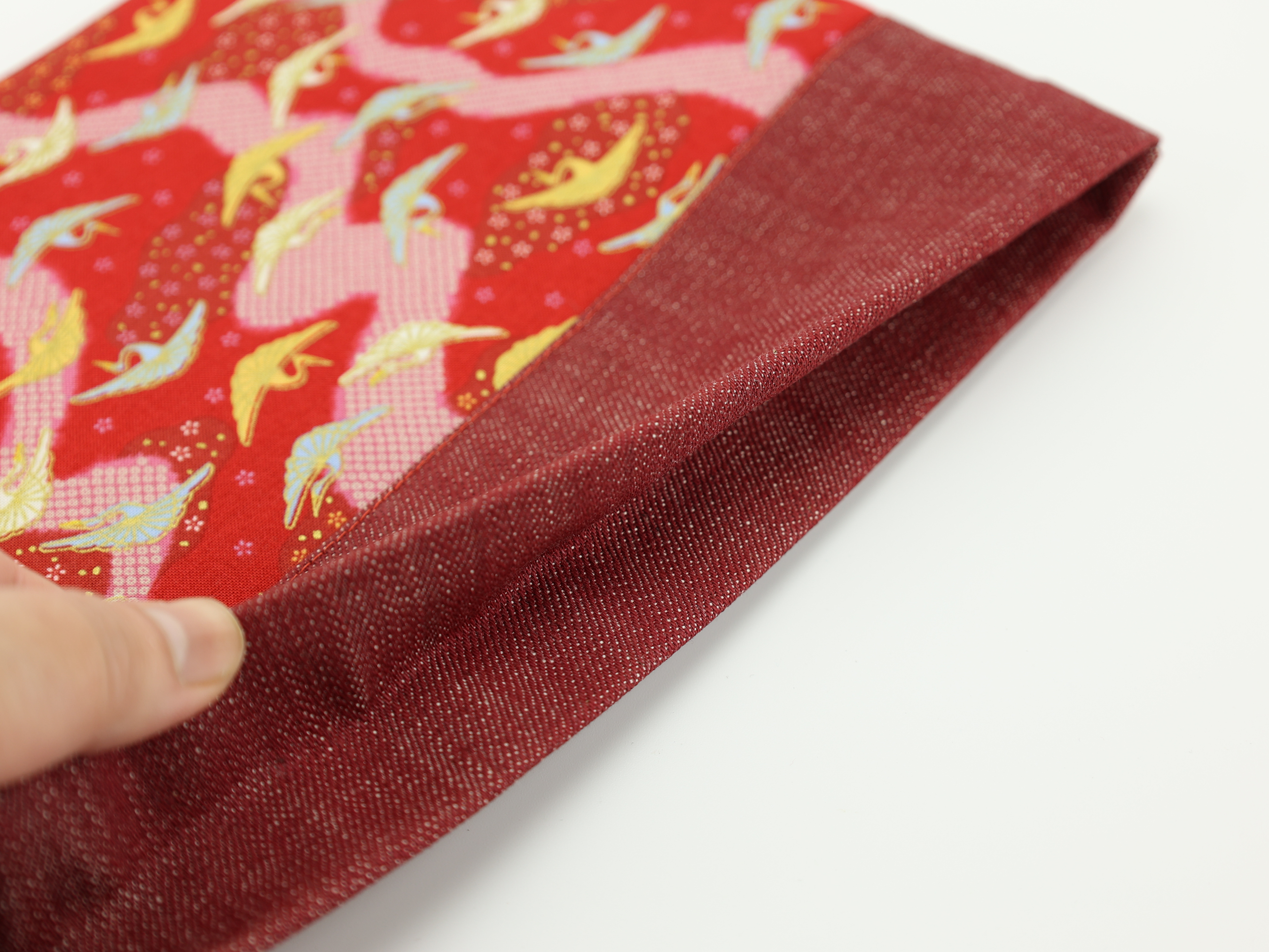 Large Cosmetic Pouch: Japanese Kimono Print Travel Makeup Bag