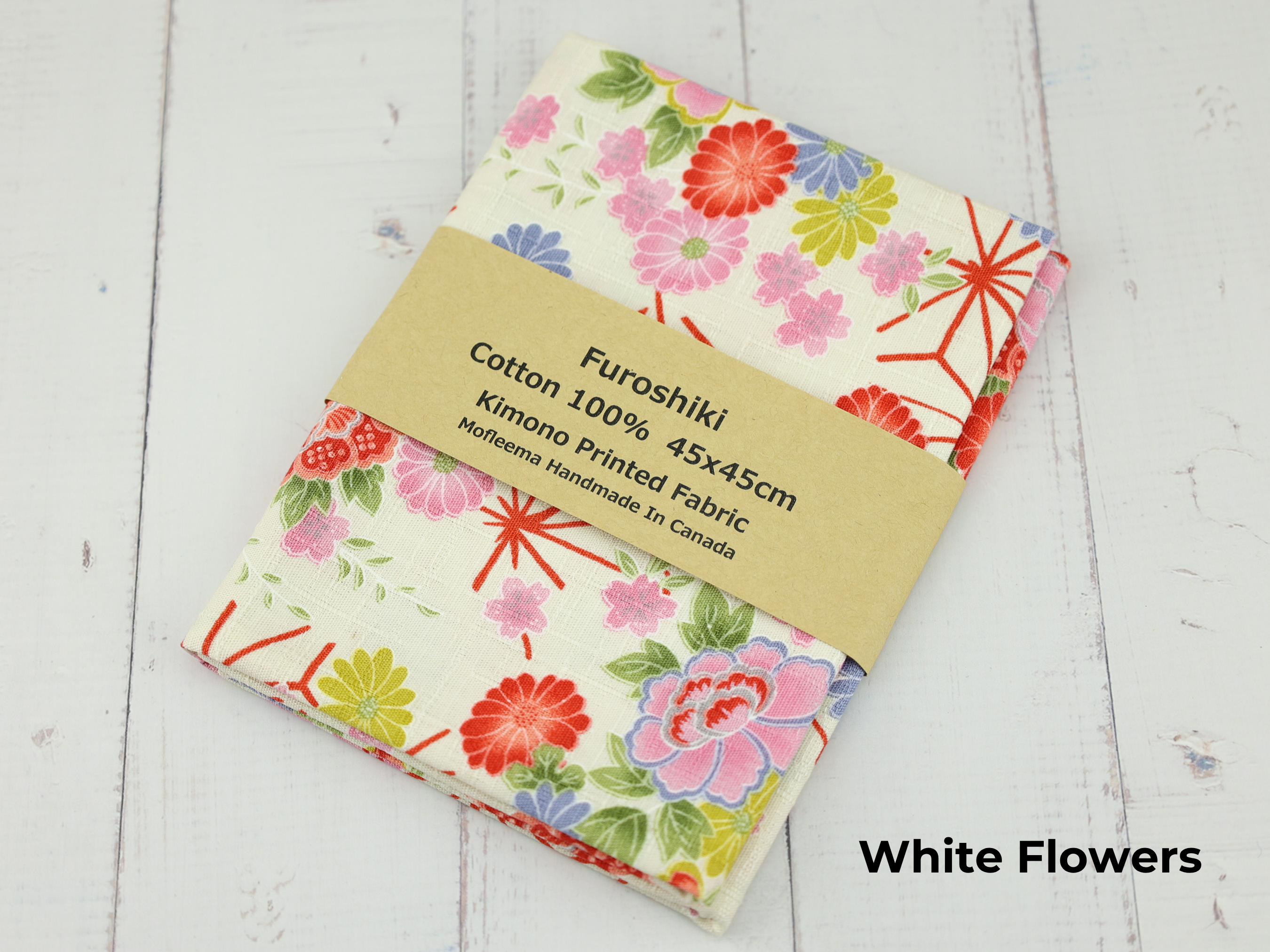 45cm Japanese Furoshiki Wrap – Choose Your Favorite Kimono Prints, 100% Cotton Cloth, Handmade in Canada