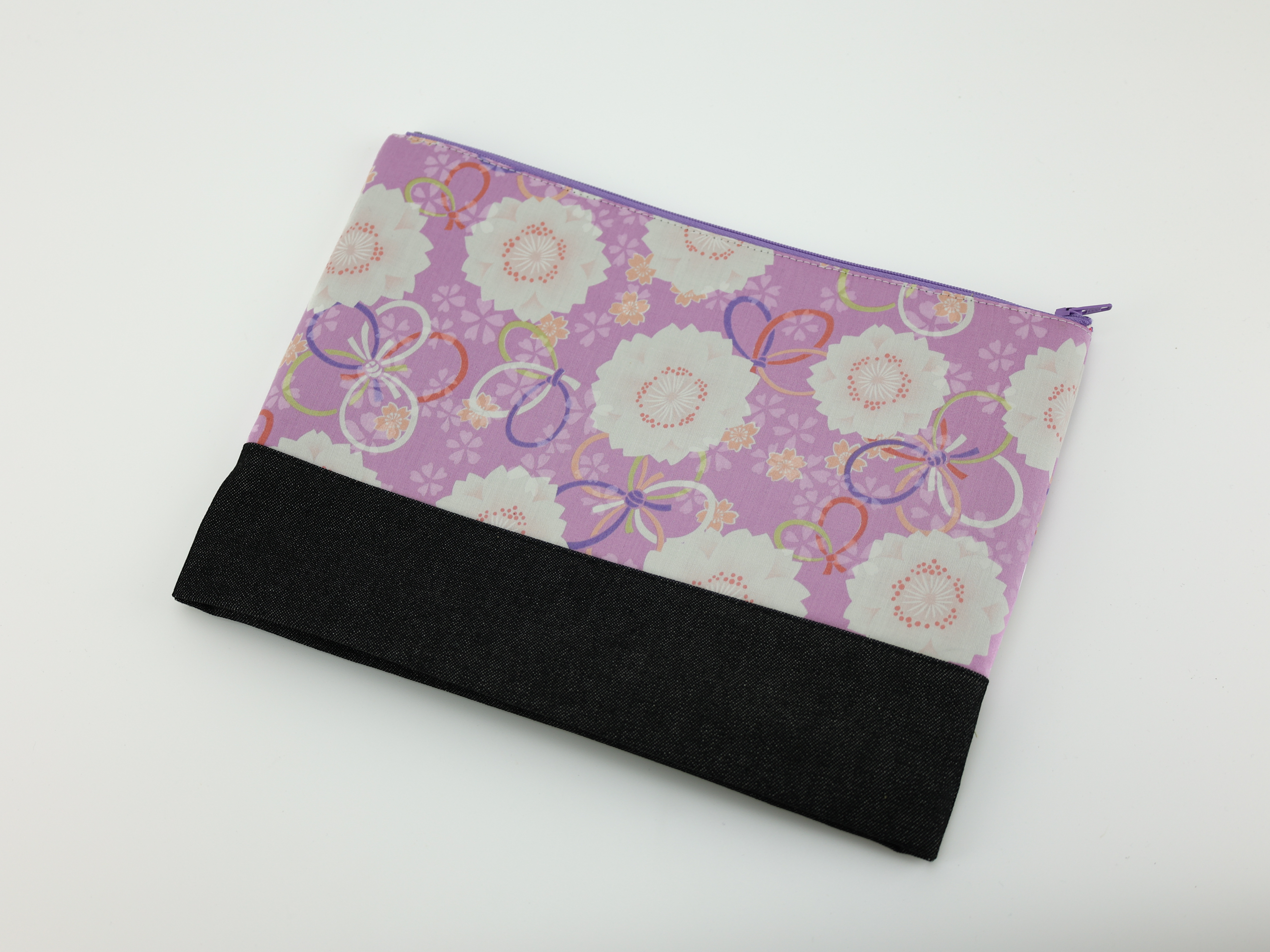 Kimono Cosmetic Bag: Large Sakura Cherry Blossom Travel Pouch