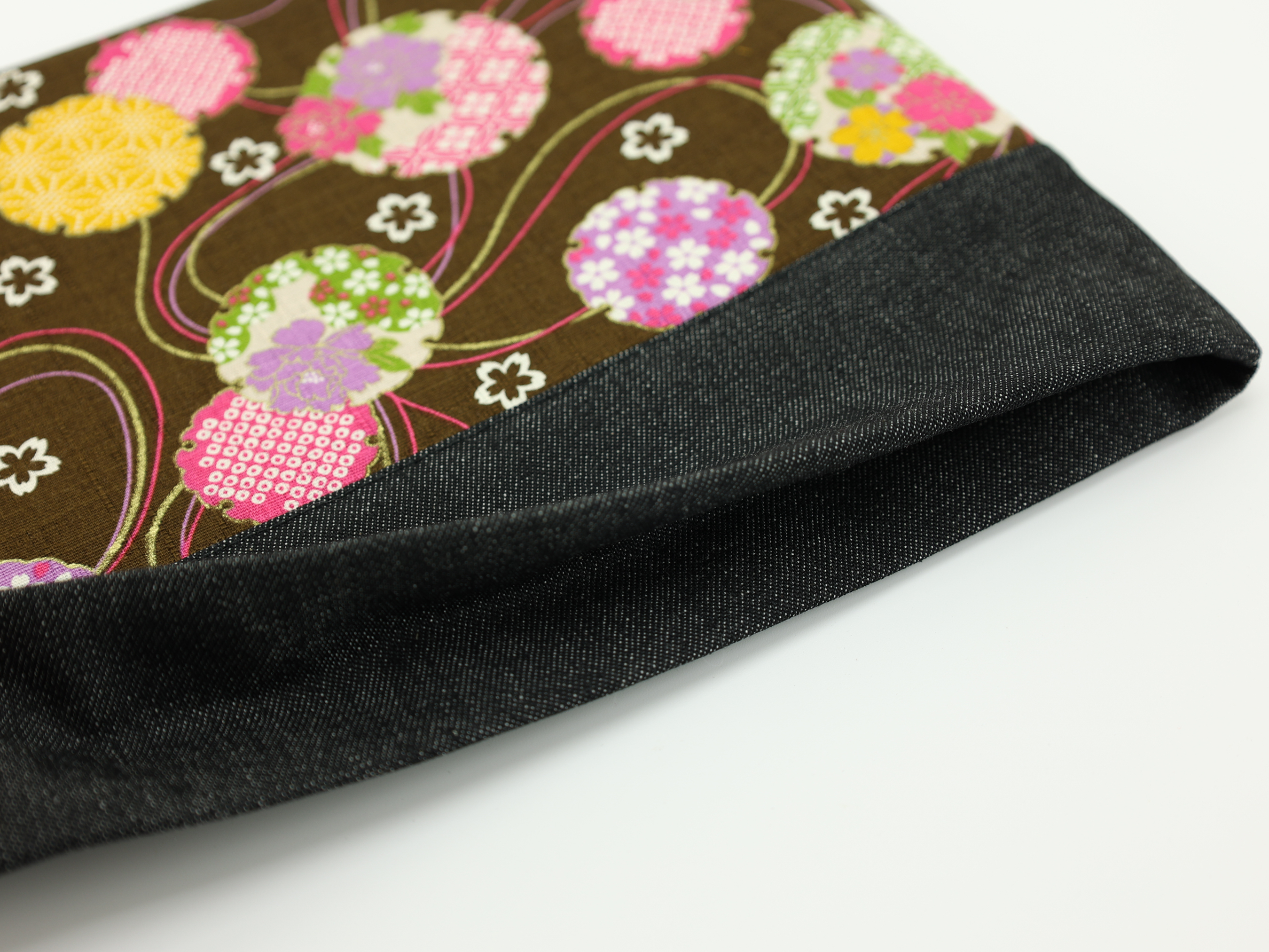 Large Cosmetic Pouch: Japanese Kimono Print Travel Makeup Bag