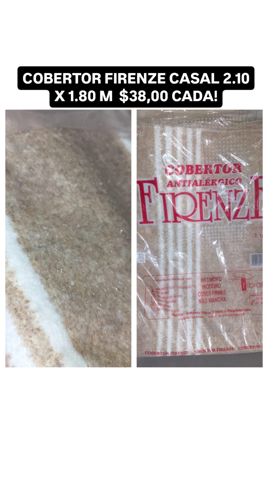 Cobertor Firenze Casal 2,10 x 1,80 m
