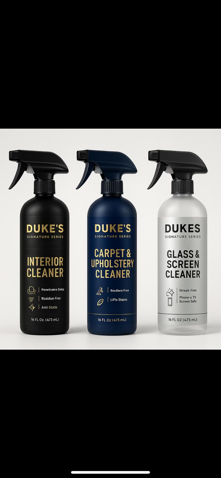 Dukes Interior, Glass and Carpet Cleaners Package