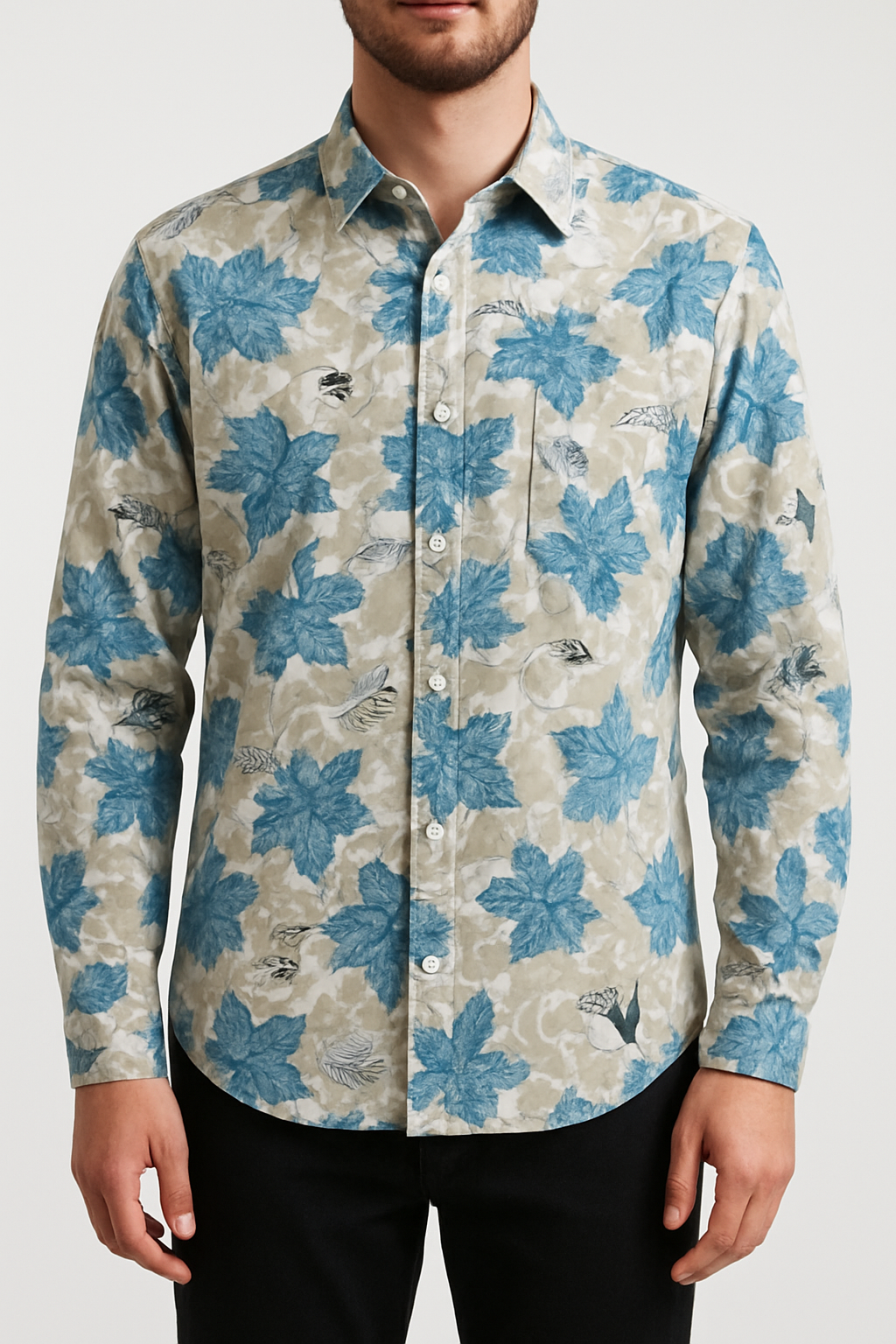 Men's long sleeve floral shirt