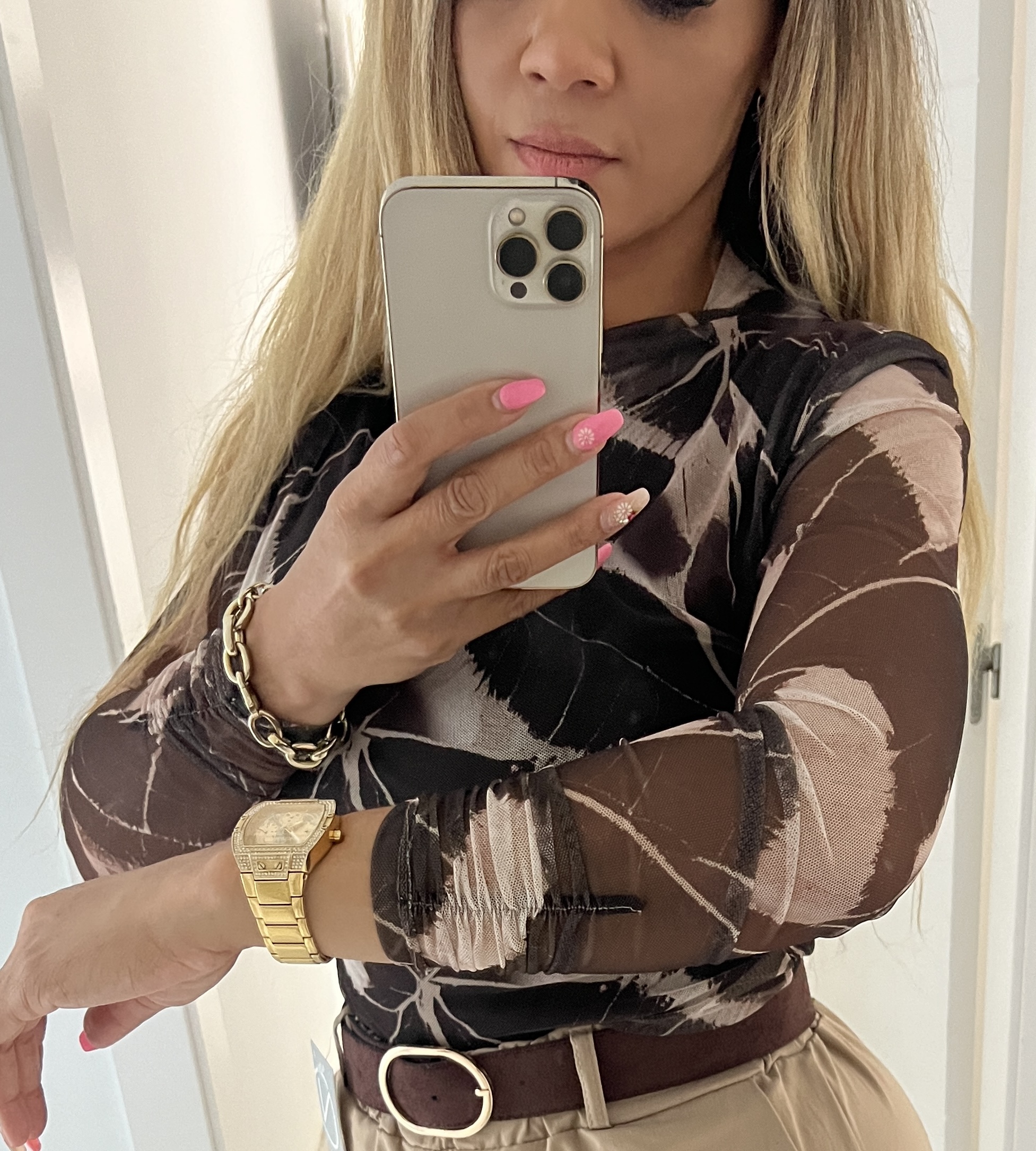 Blusa de manga larga estampada