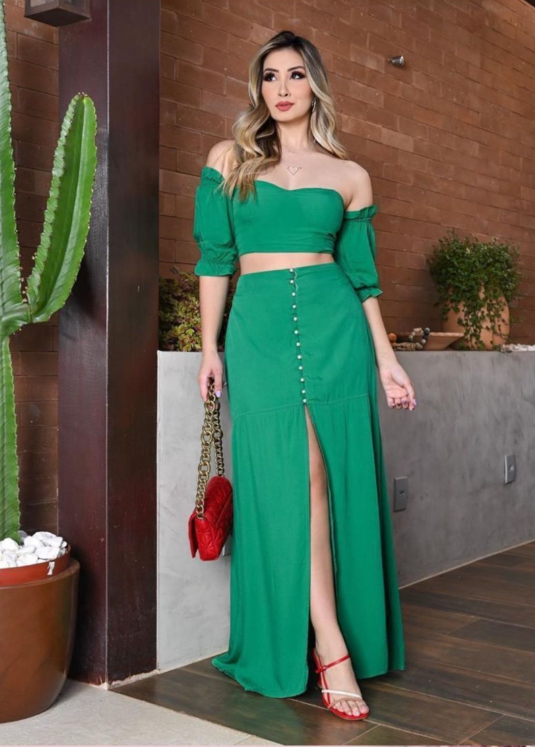 Conjunto verde de dos piezas