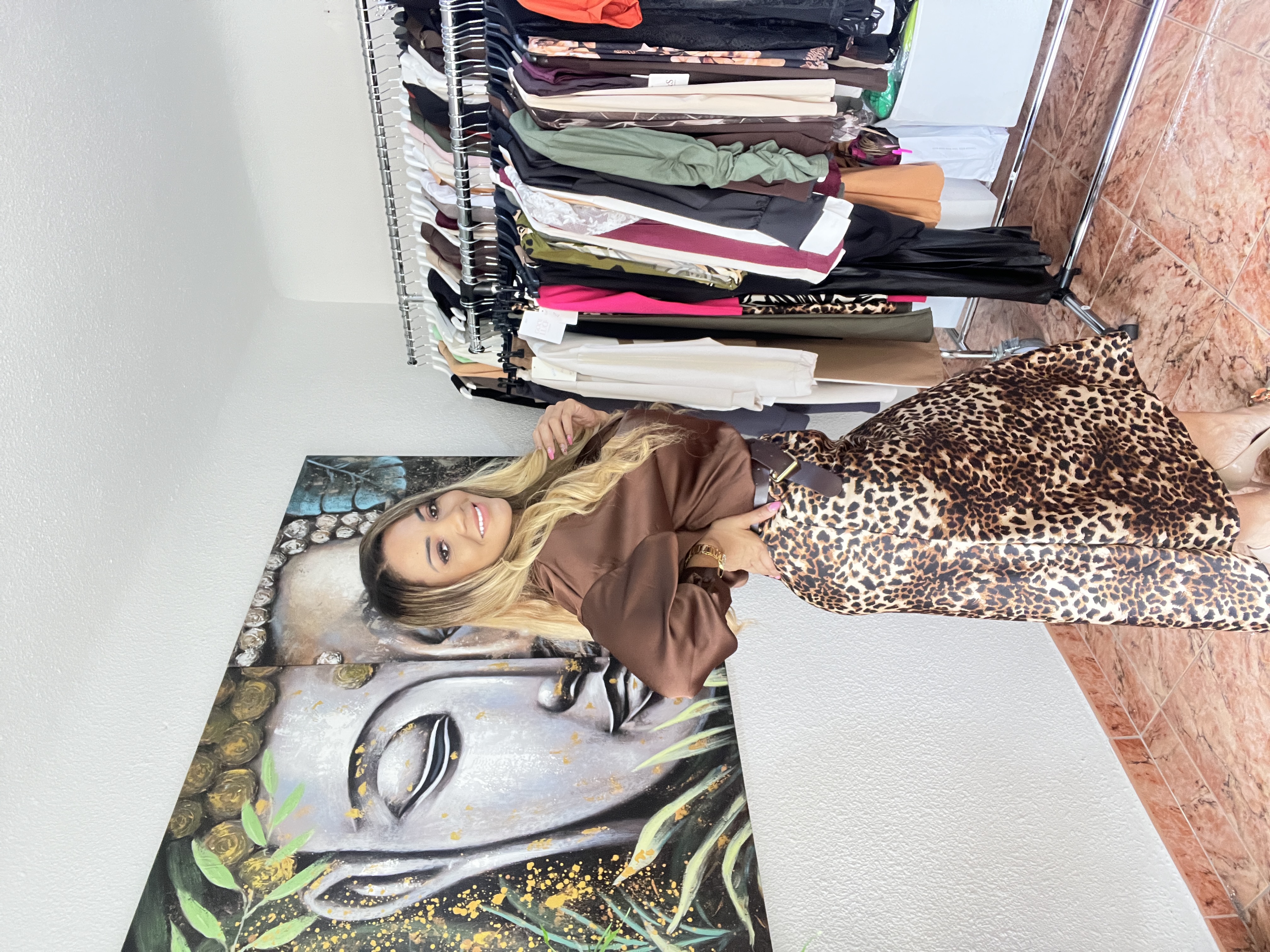 Falda midi animal print