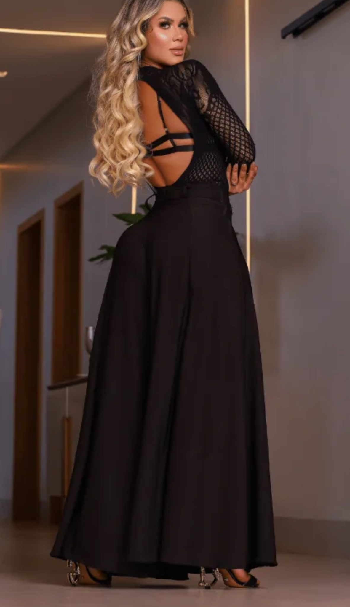 Pantalones palazzo negros