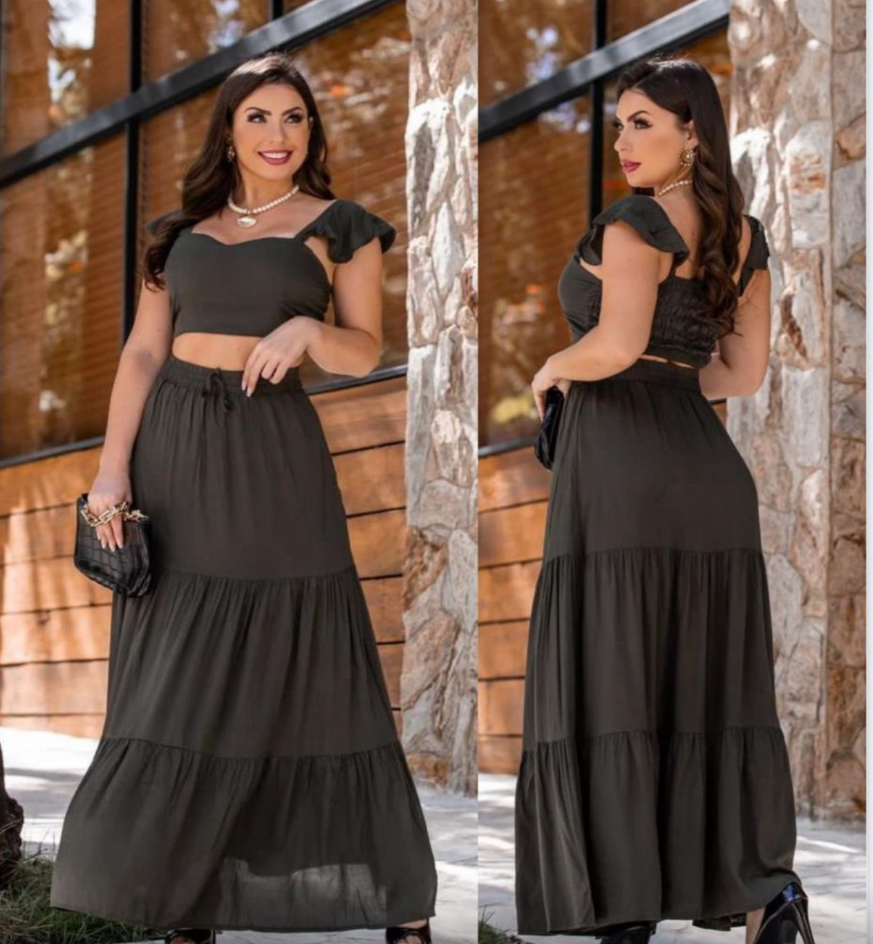 Conjunto de falda y top estilo boho