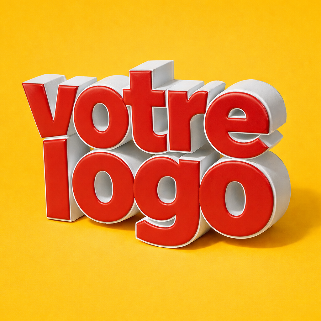 Votre logo en Volume Polystyrène + Habillage PVC 