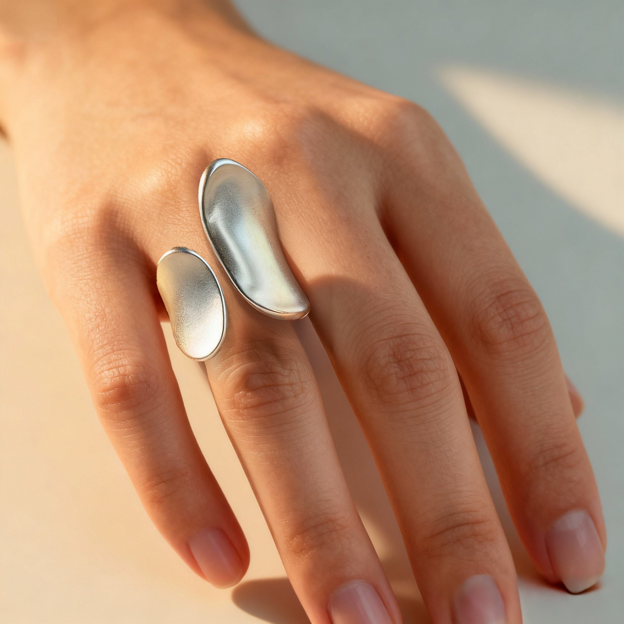 Modern Abstract Silver Ring