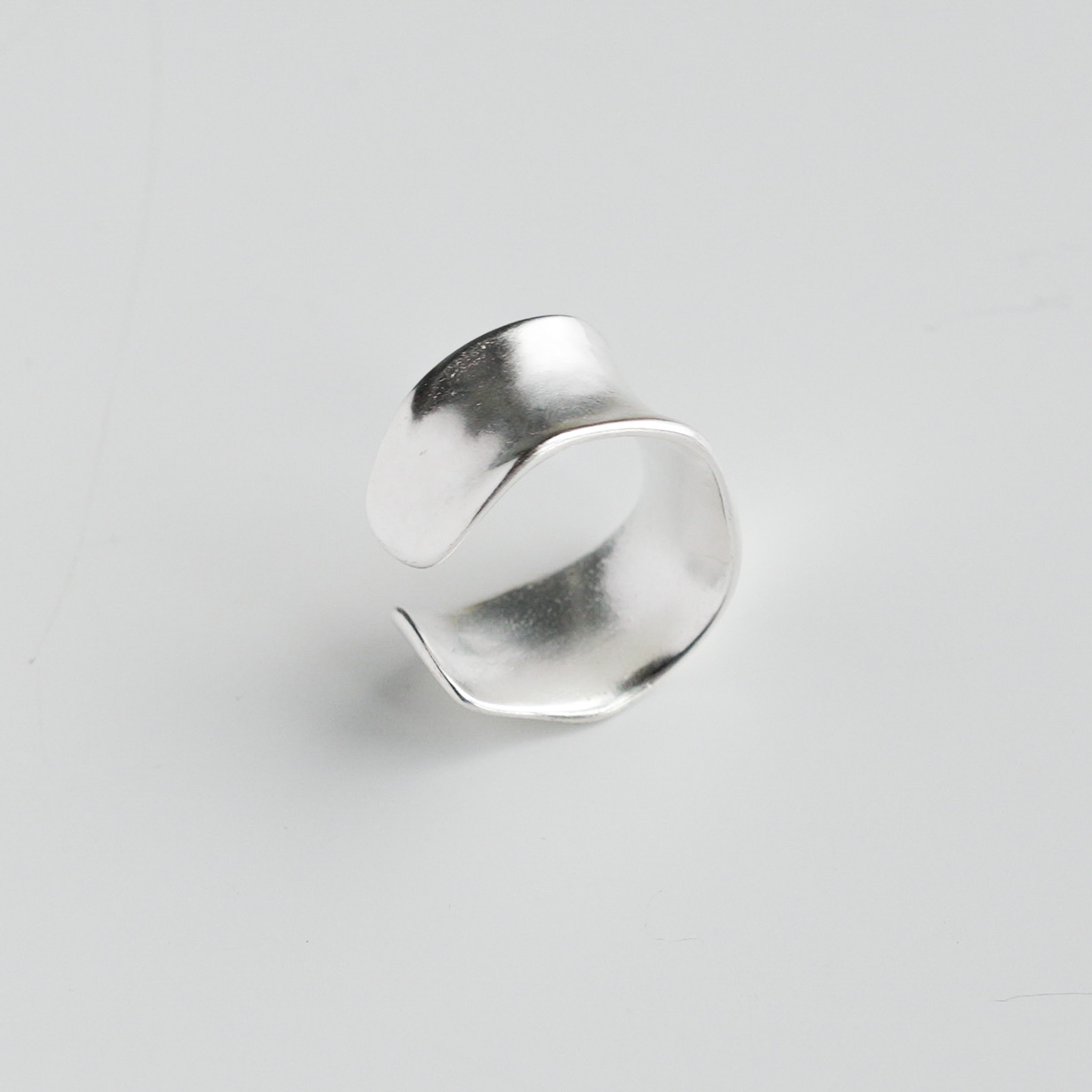Minimalist Silver Adjustable Ring
