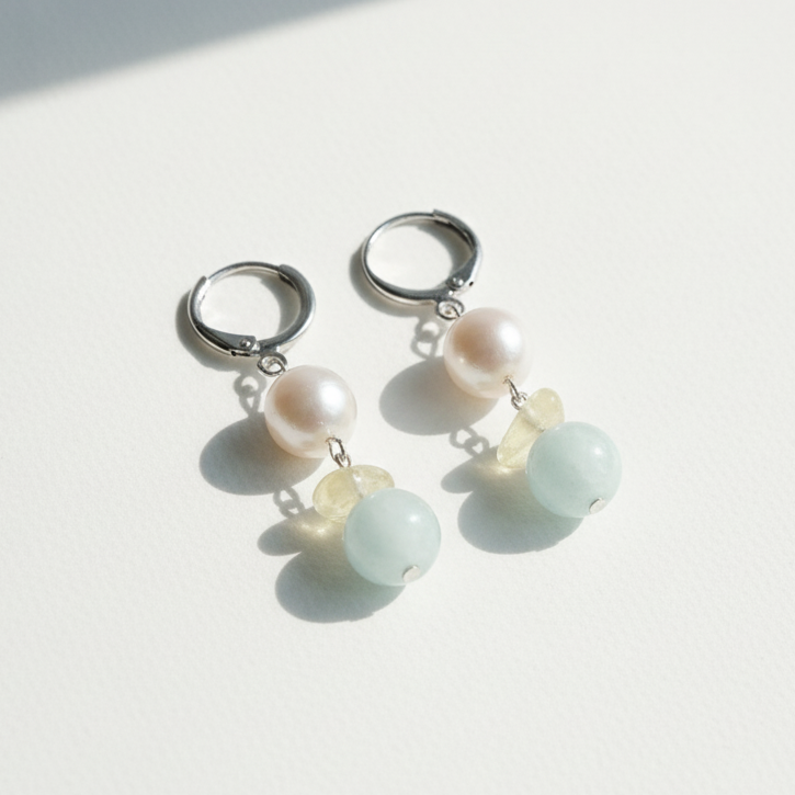 Handcrafted Gemstone Dangle Earrings