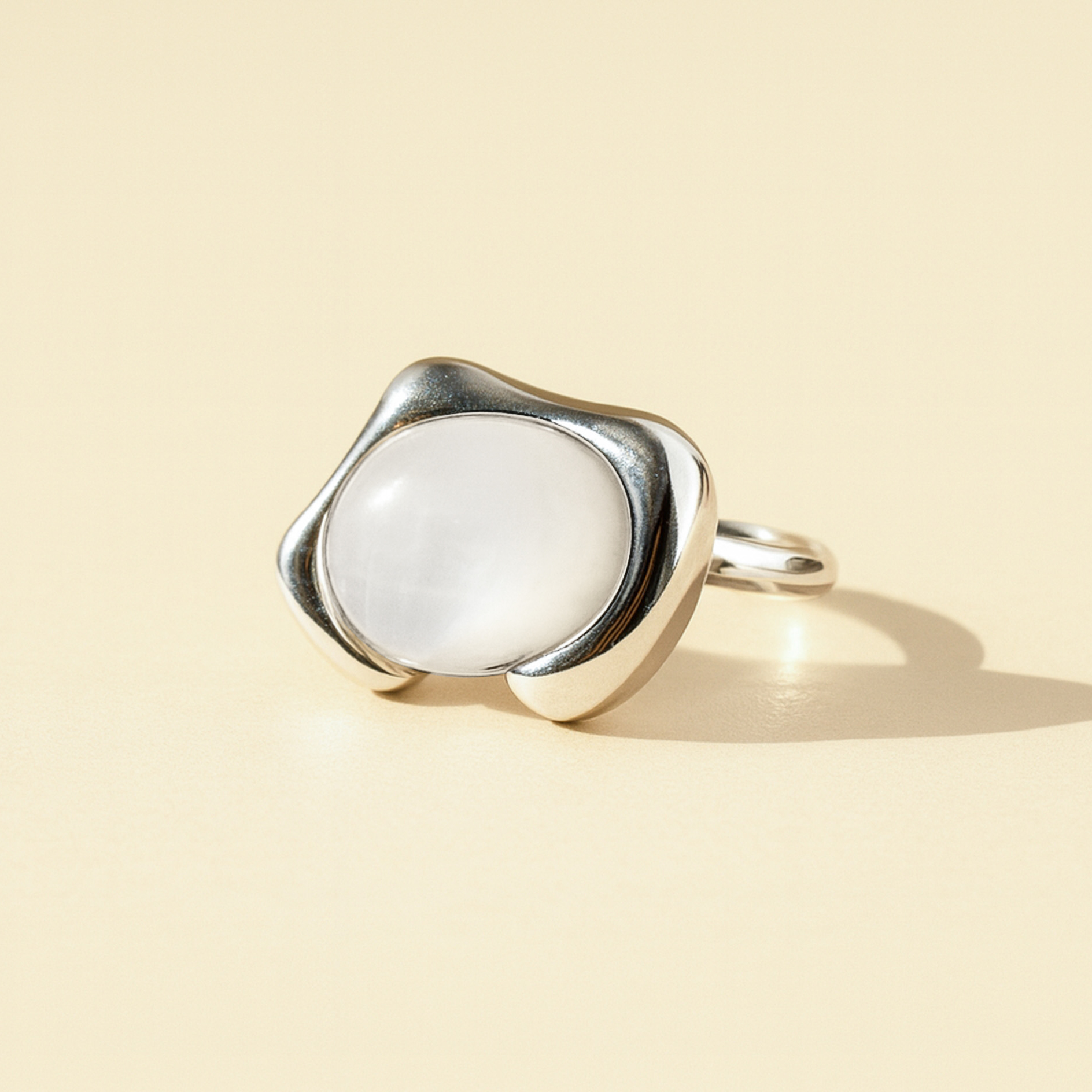 Silver Moonstone Ring