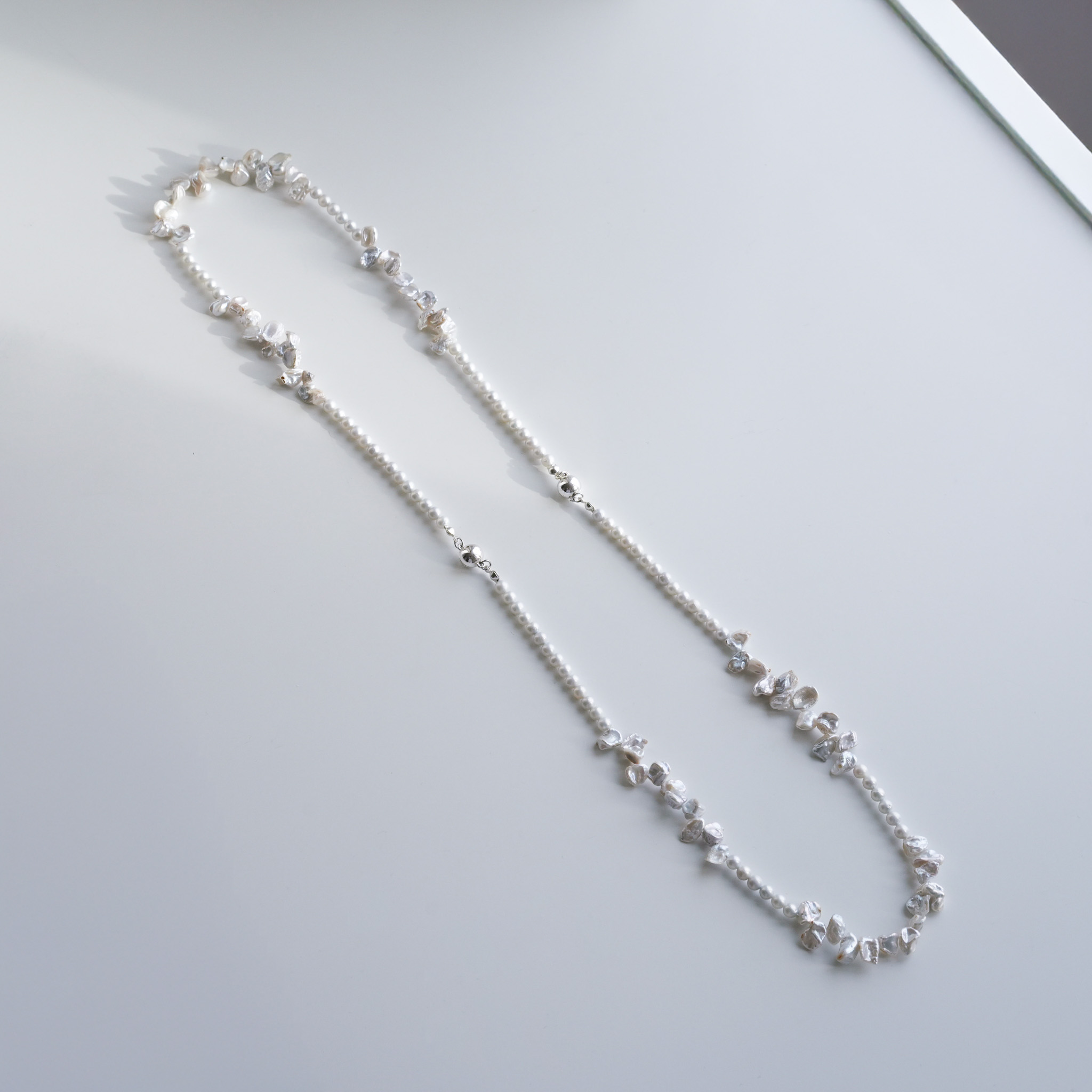 Freshwater Keshi Pearl Floral Necklace
