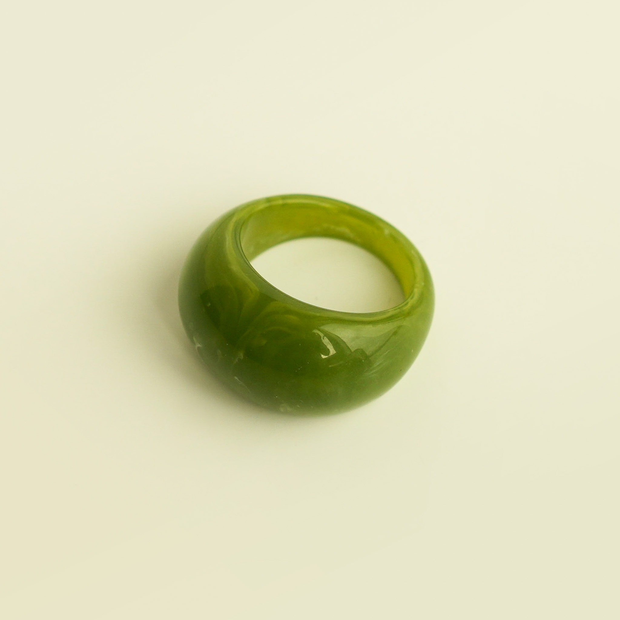 Green Resin Statement Ring