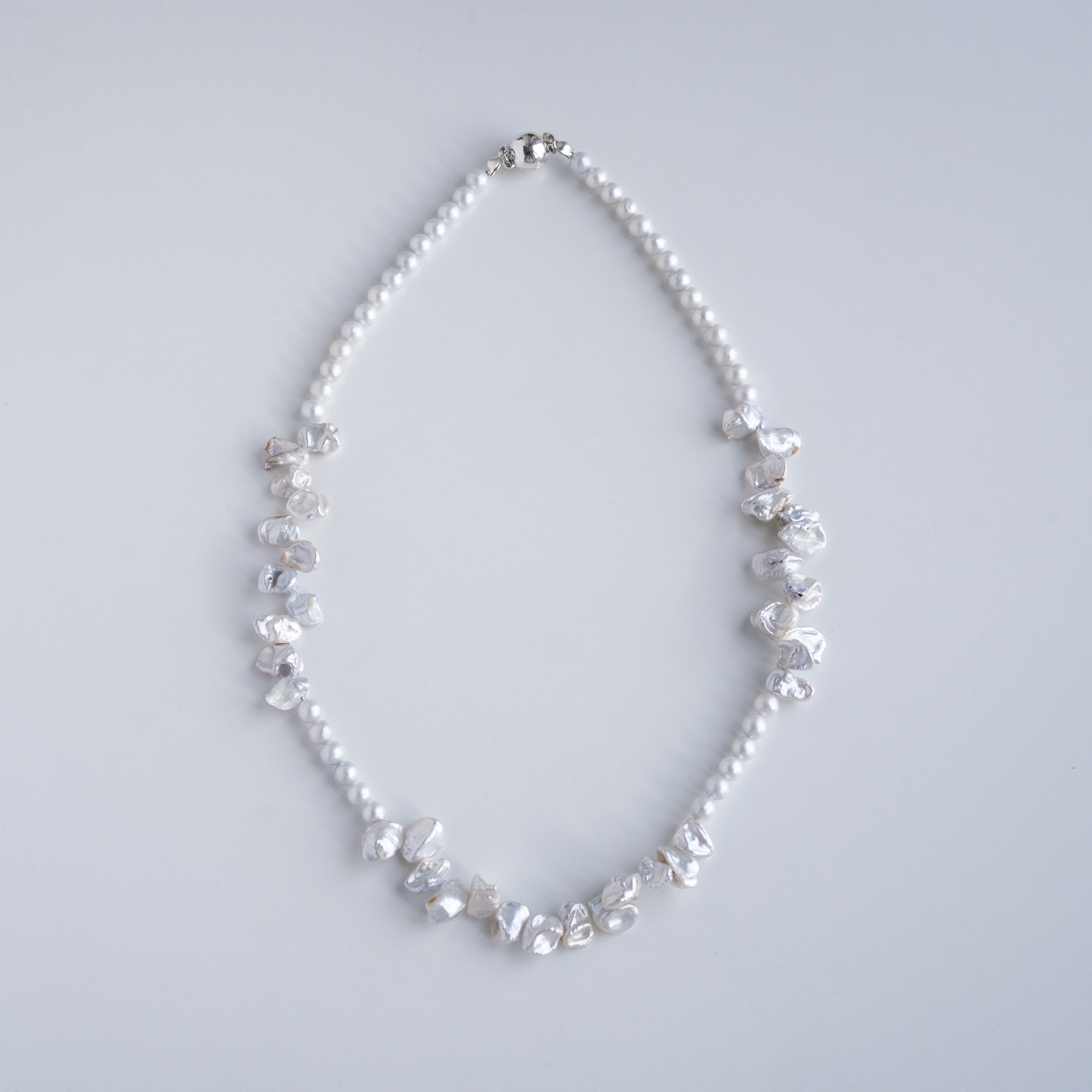 Freshwater Keshi Pearl Floral Necklace