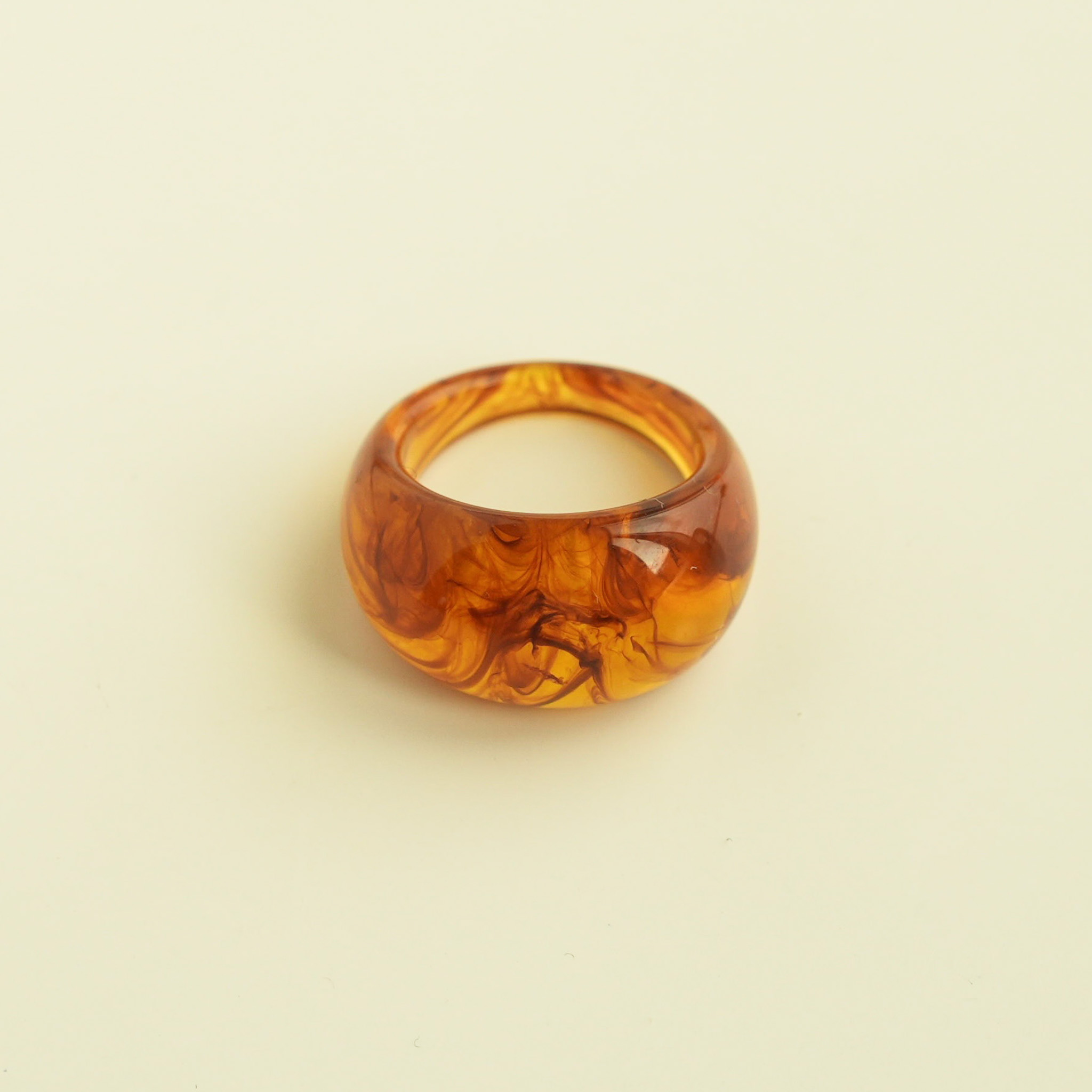 Amber Resin Statement Ring