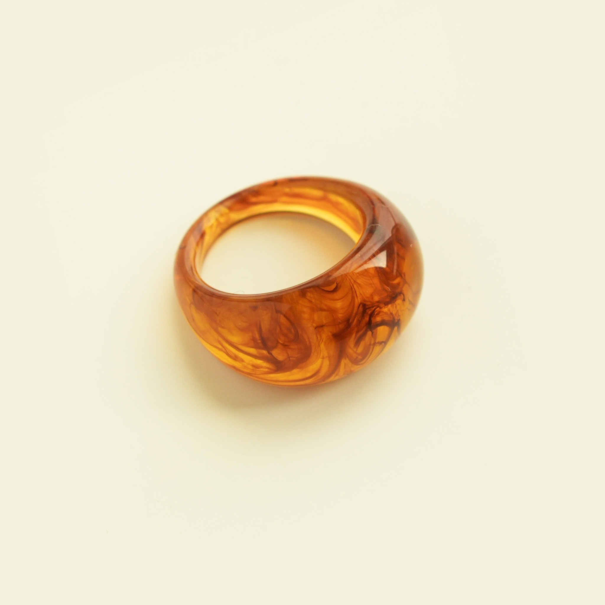 Amber Resin Statement Ring