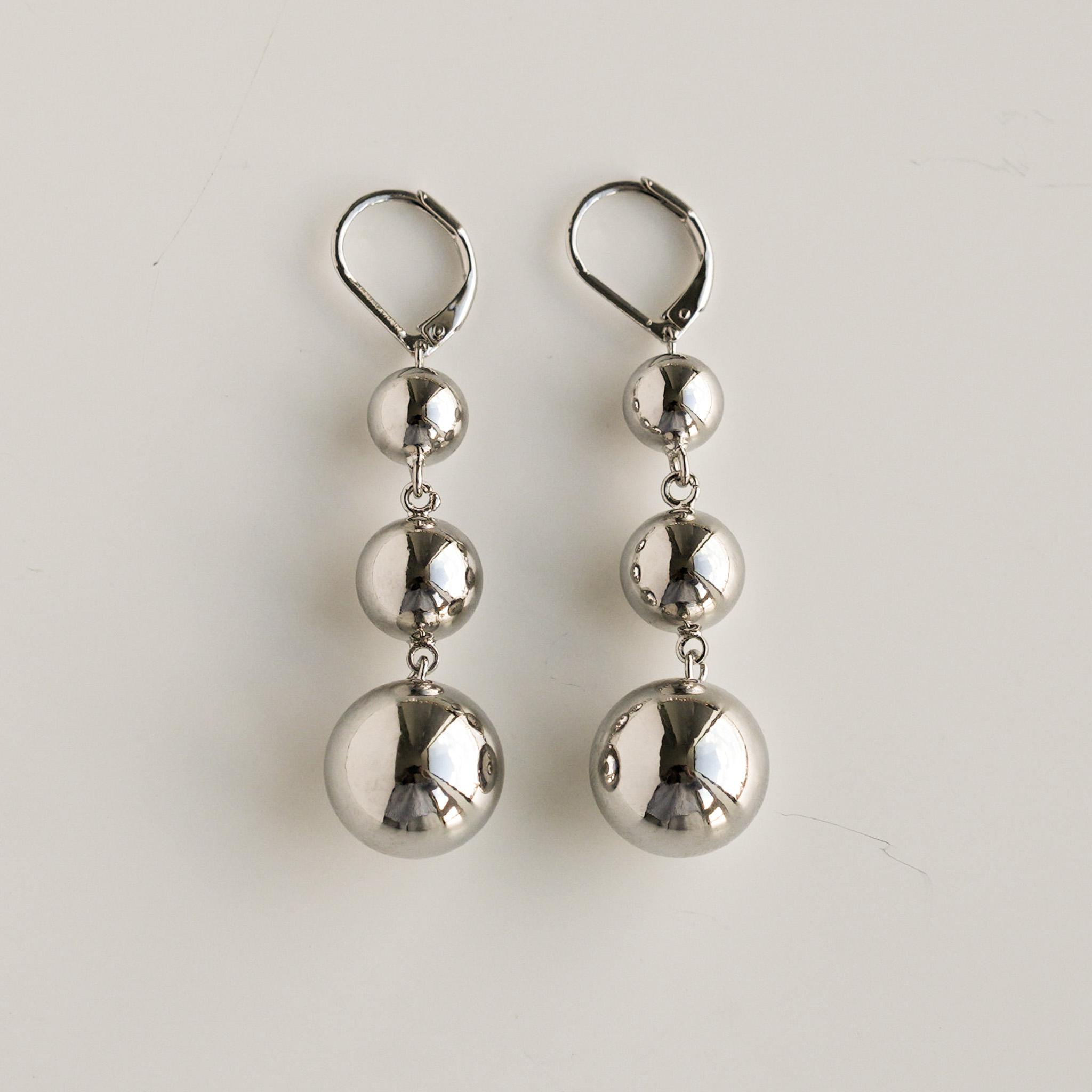 Silver Ball Drop Earrings
