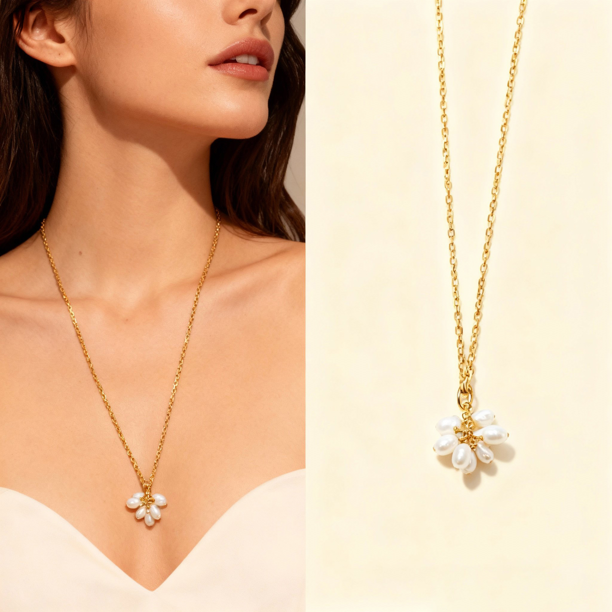 Elegant Pearl Floral Drop Earrings