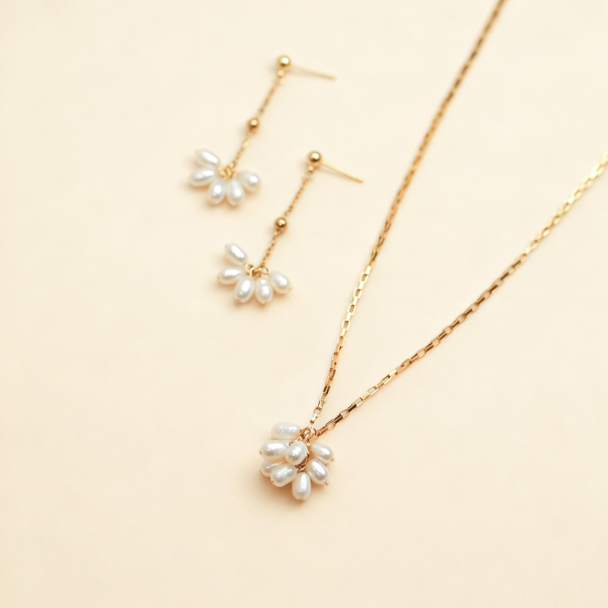 Elegant Pearl Floral Drop Earrings