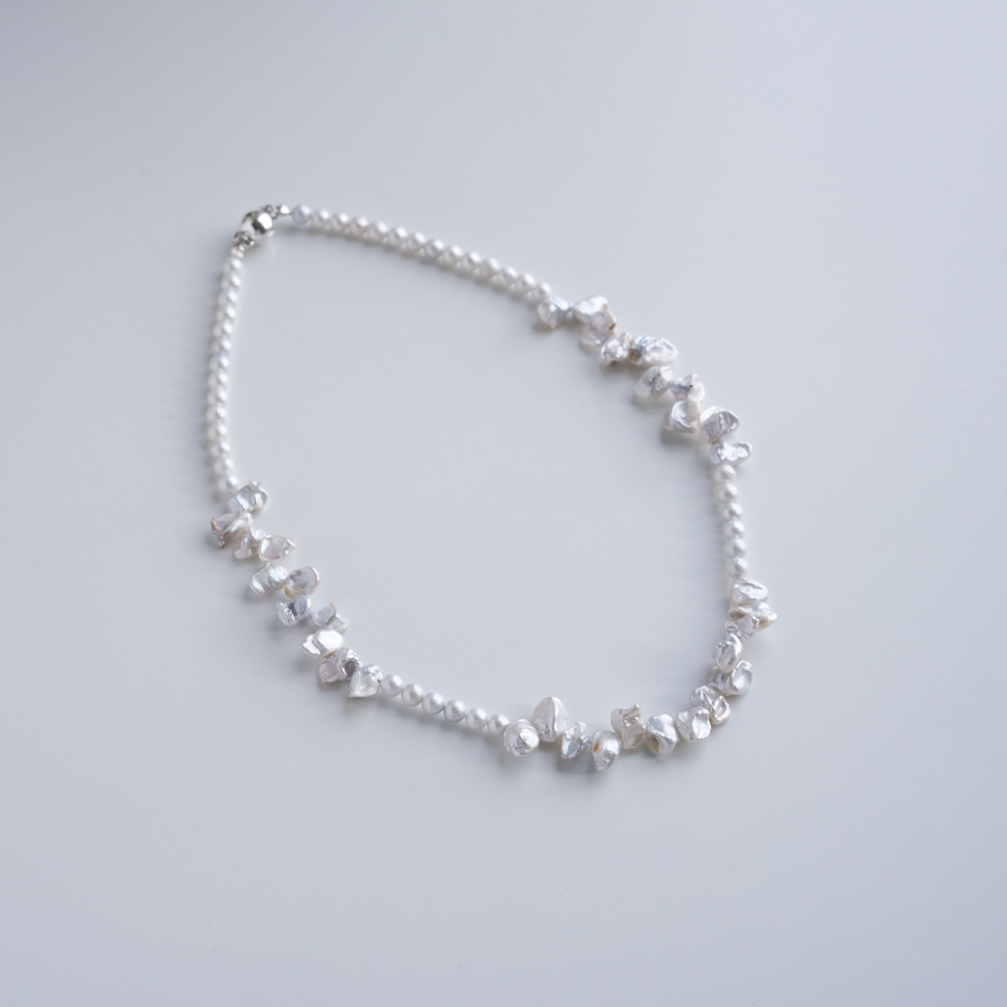 Freshwater Keshi Pearl Floral Necklace