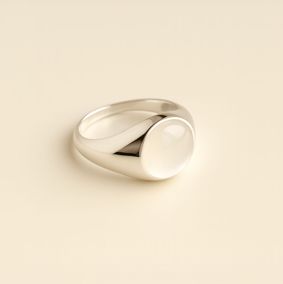 Silver Moonstone Ring