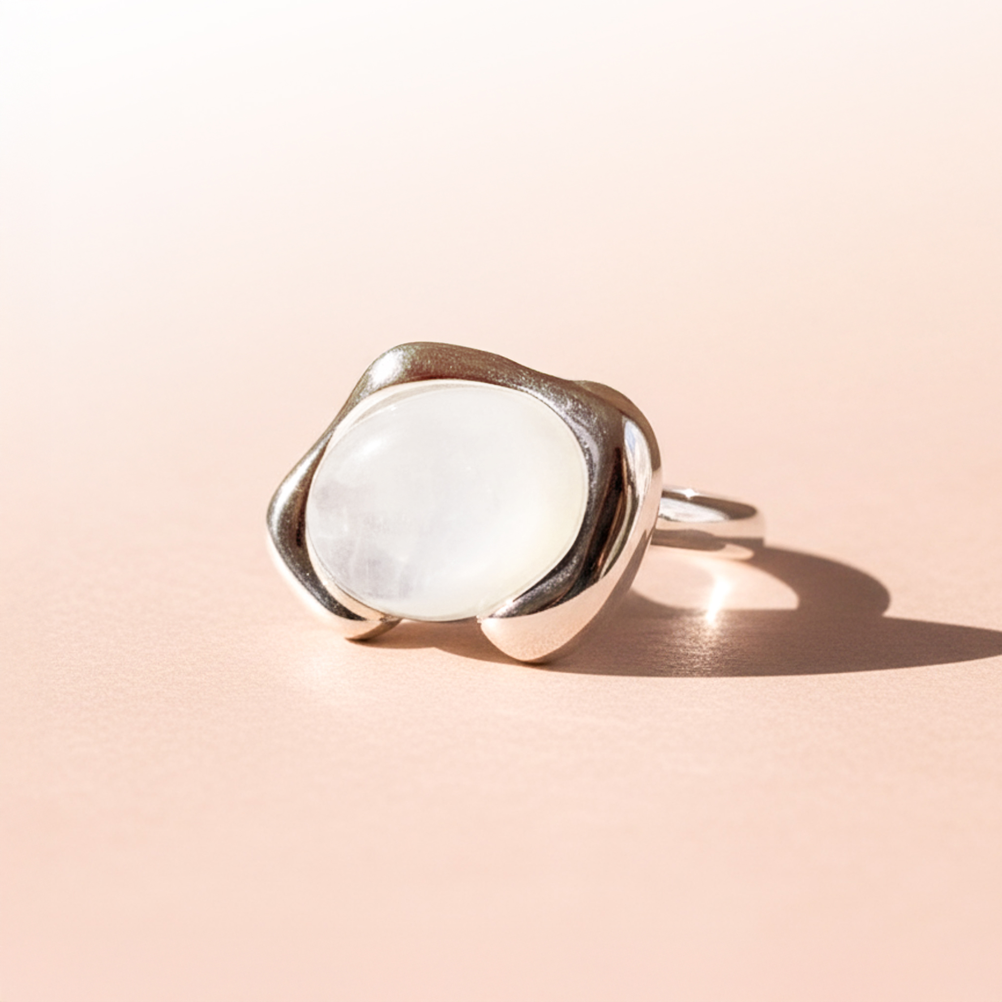 Silver Moonstone Ring