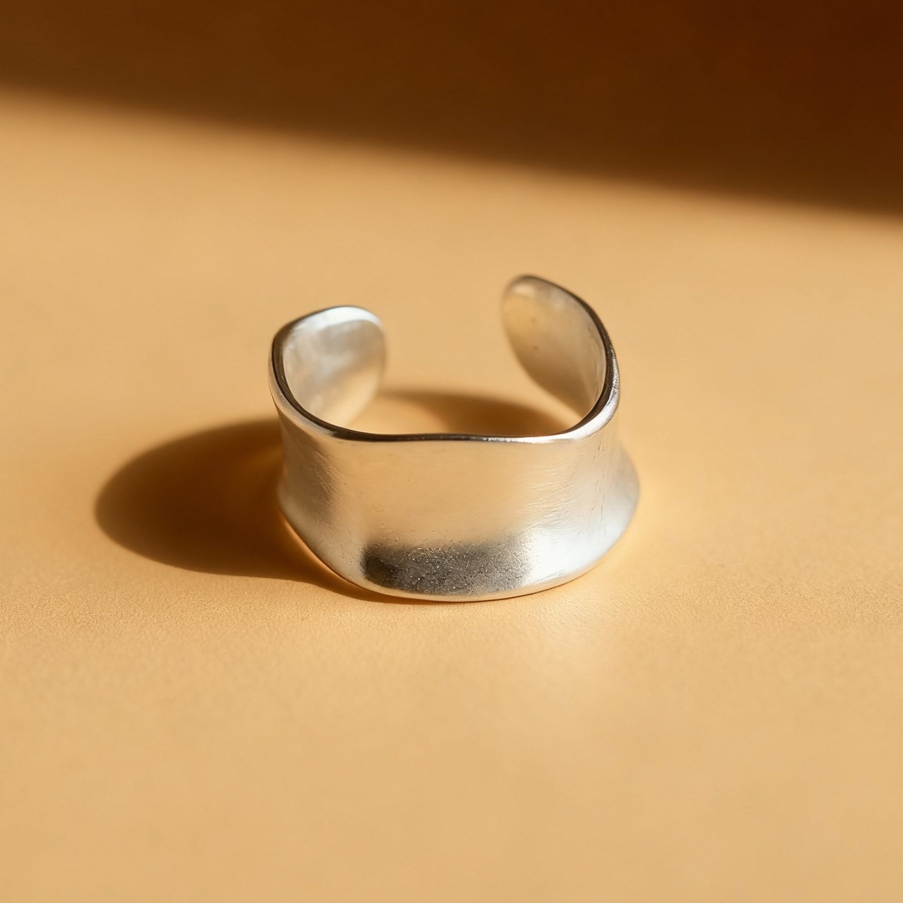 Minimalist Silver Adjustable Ring