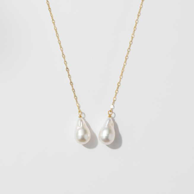 Gold Chain Pearl Necklace