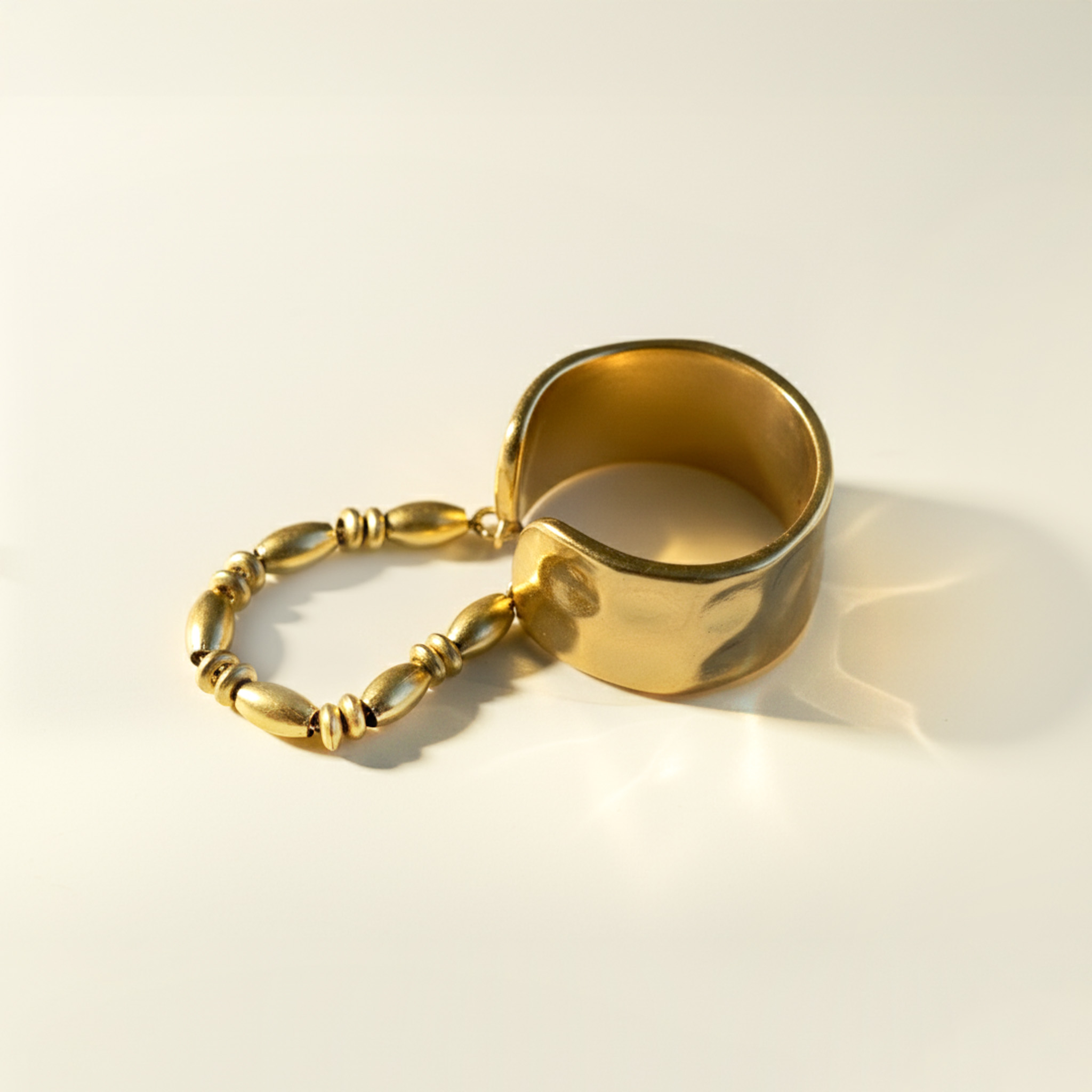 Gold double layer ring