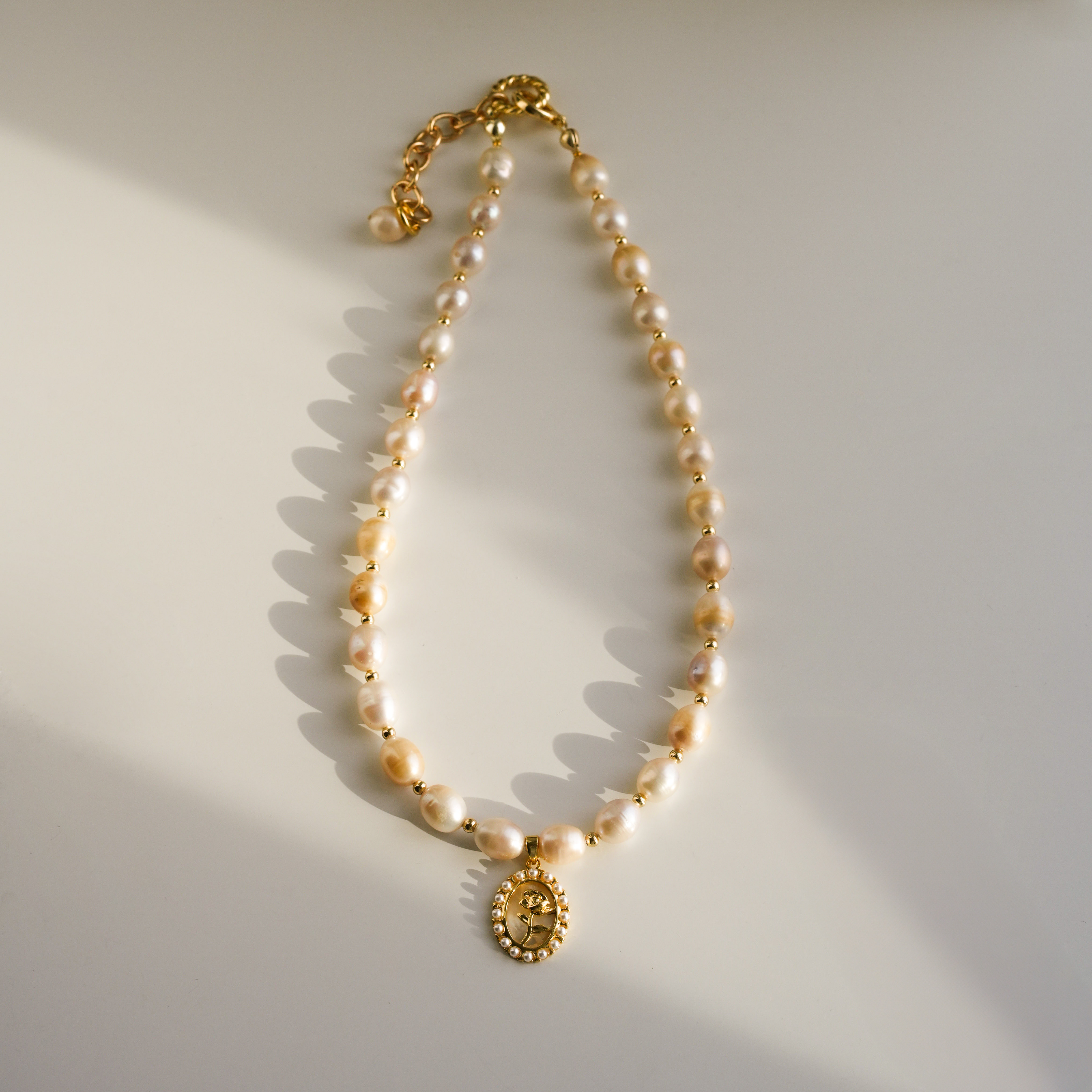 Dry Rose Freshwater Pearl Necklace