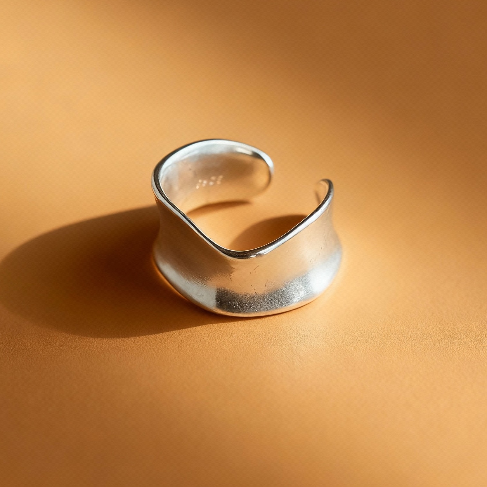 Minimalist Silver Adjustable Ring
