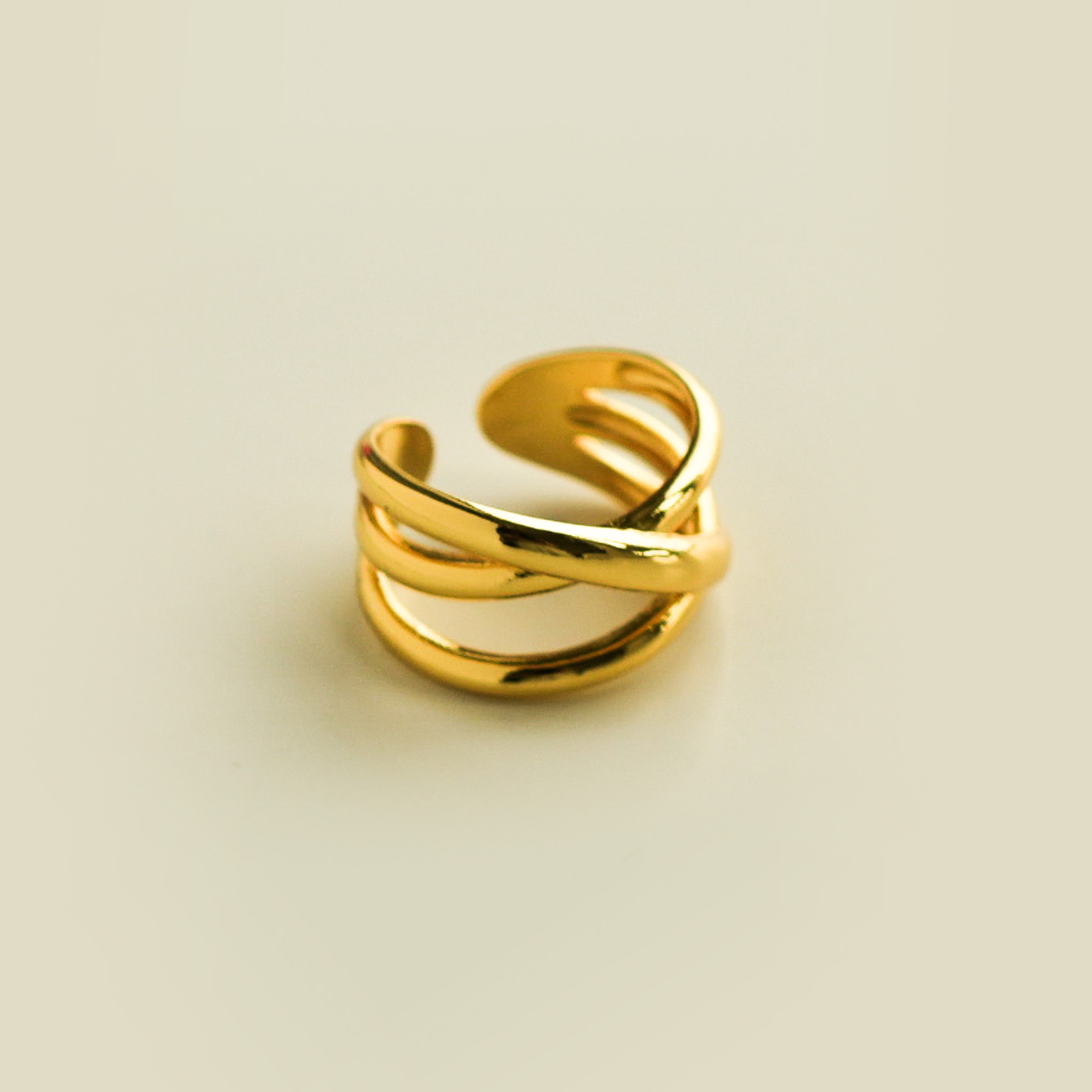 Gold Crossover Ring