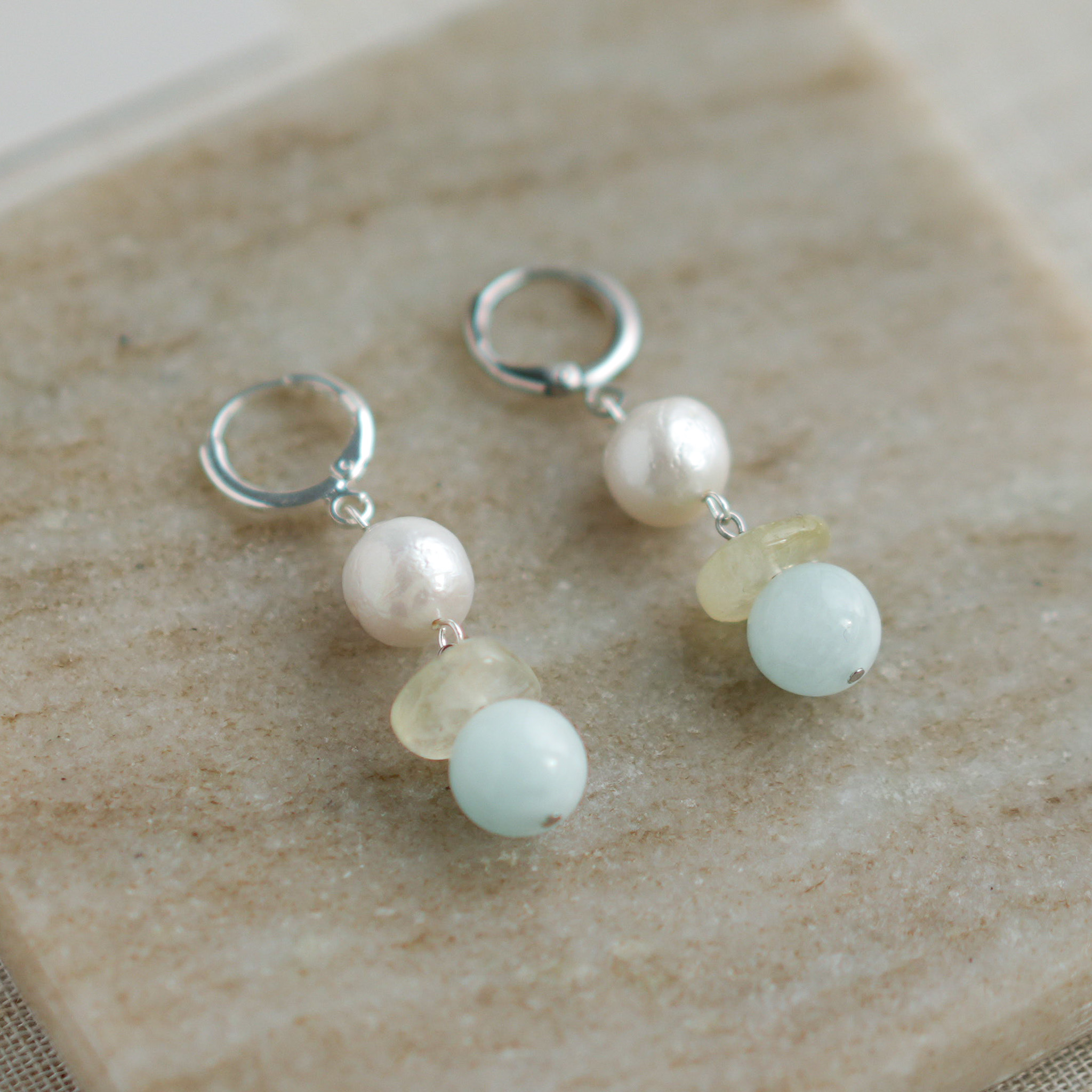 Handcrafted Gemstone Dangle Earrings